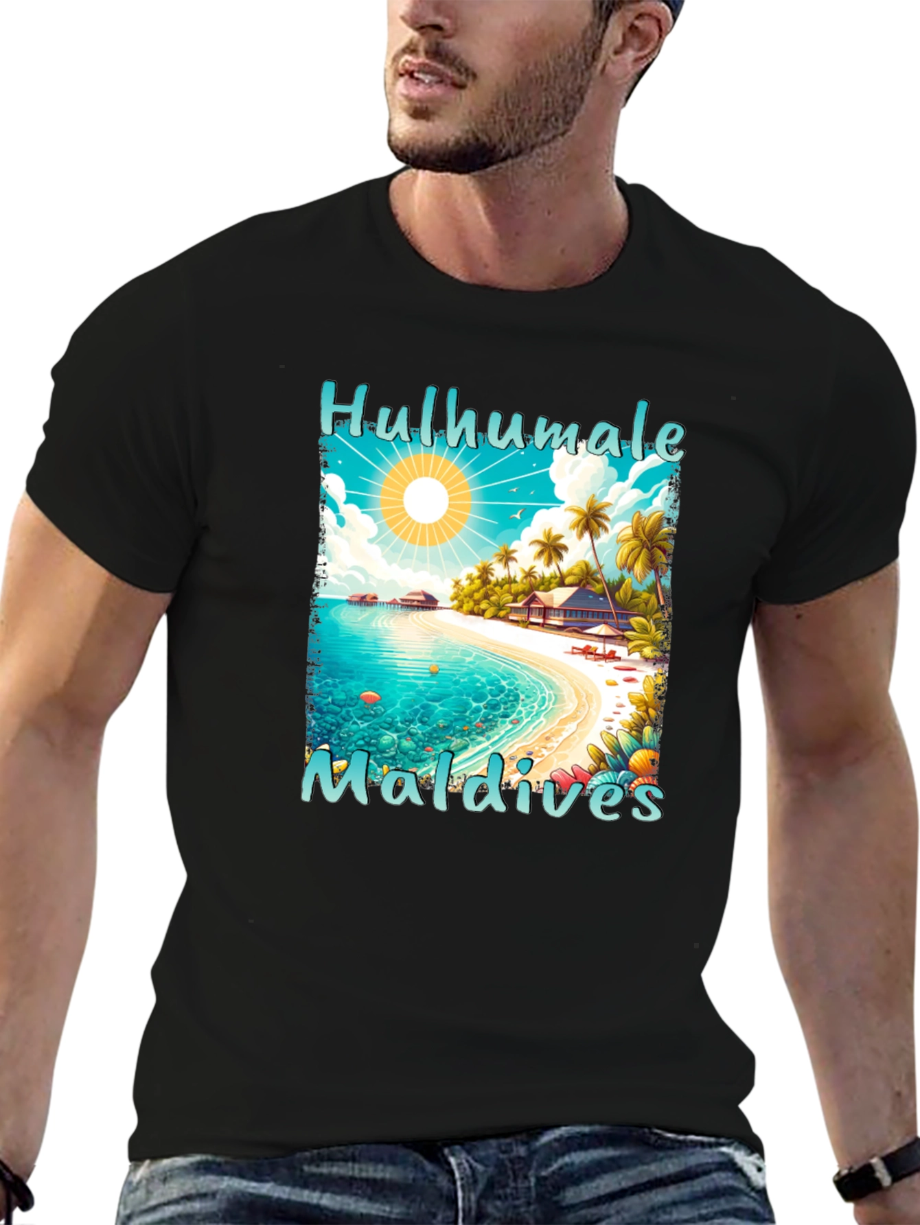 Hulhumale Maldives Beach Graphic T-Shirt