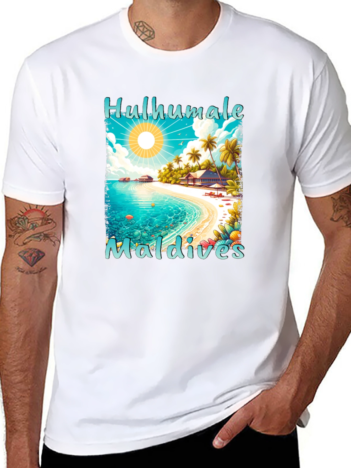 Hulhumale Maldives Beach Graphic T-Shirt