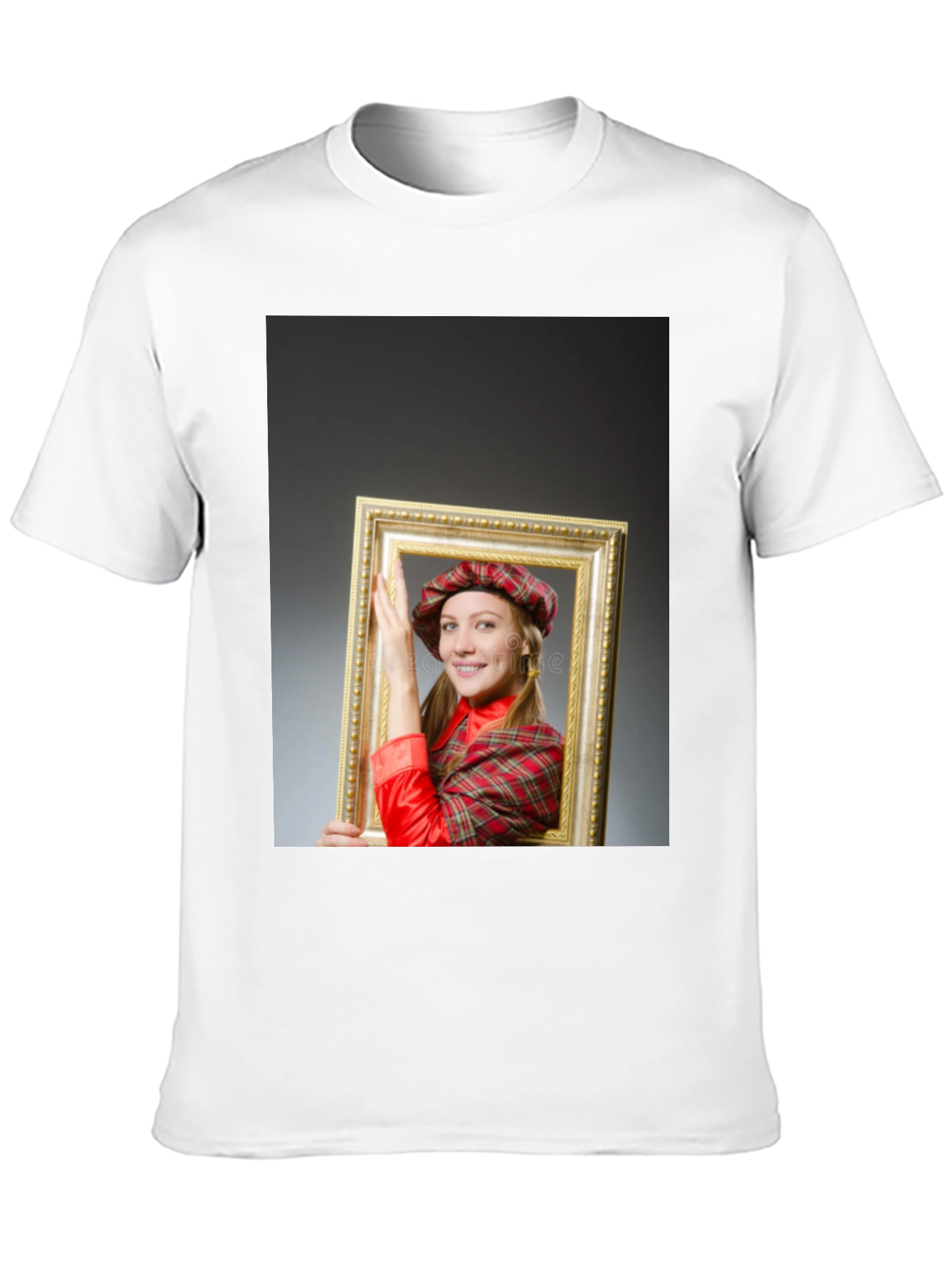 Funny Framed Woman Graphic Tee - Novelty T-Shirt