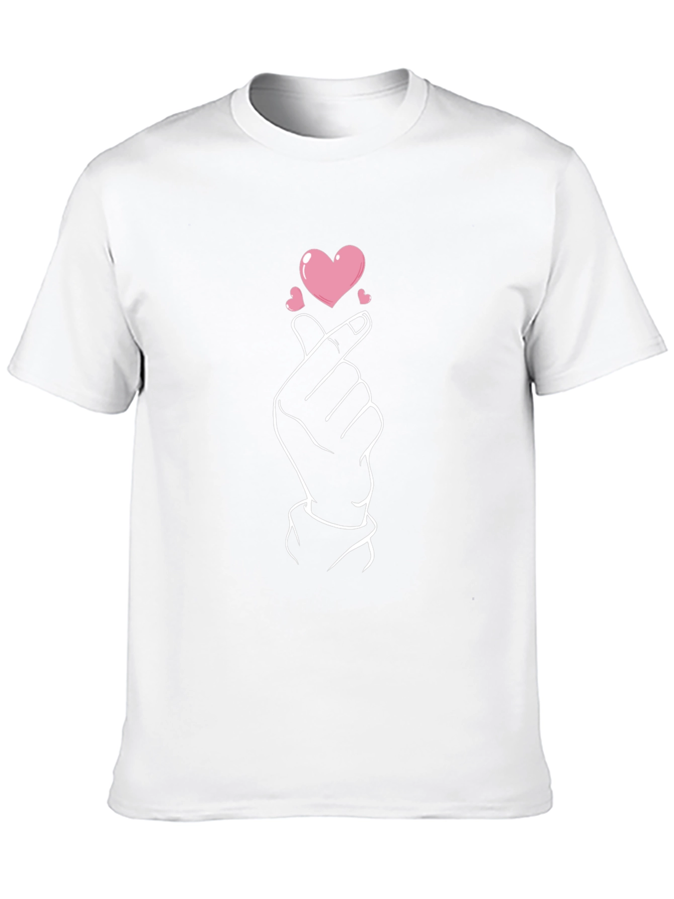 Heart Finger Gesture Black Graphic Tee