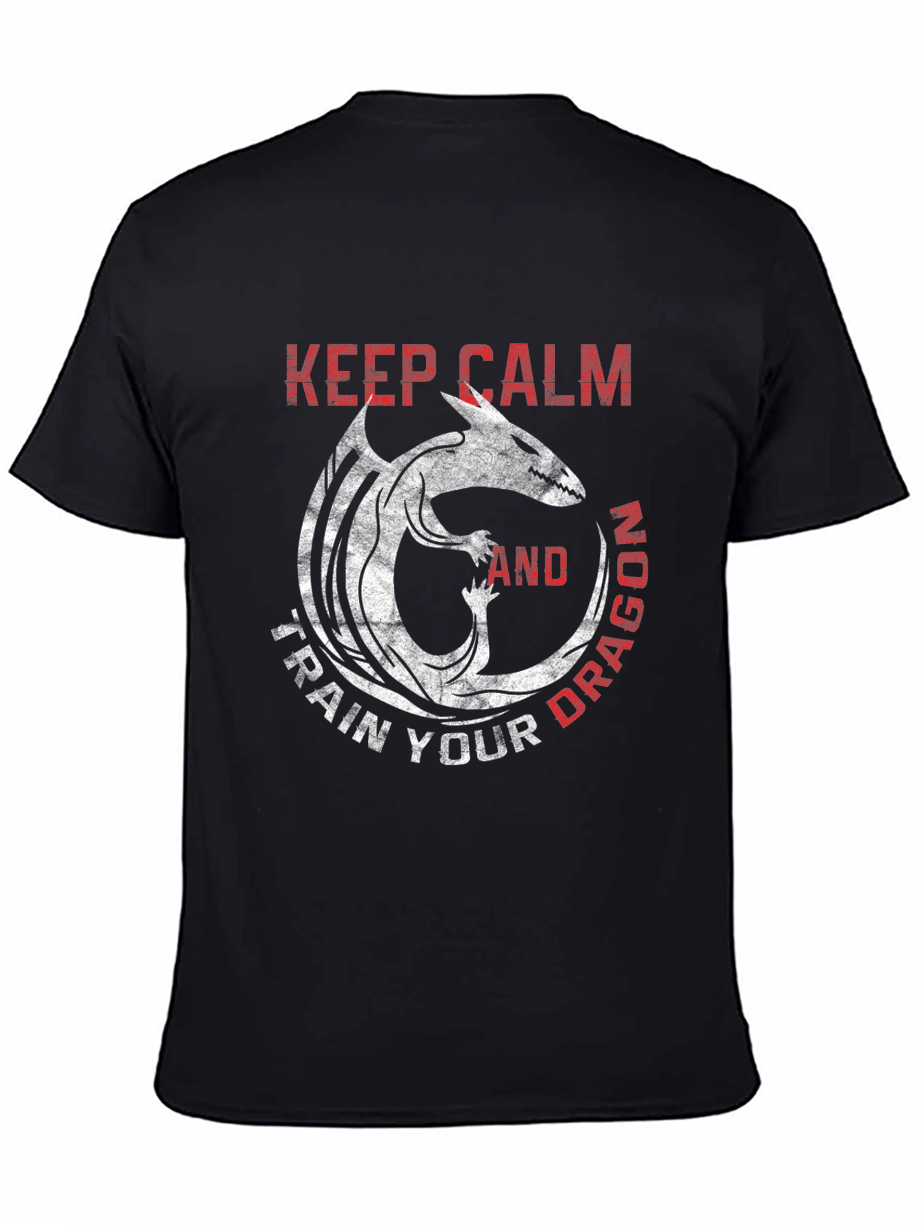 Keep Calm Train Dragon Black Graphic Tee