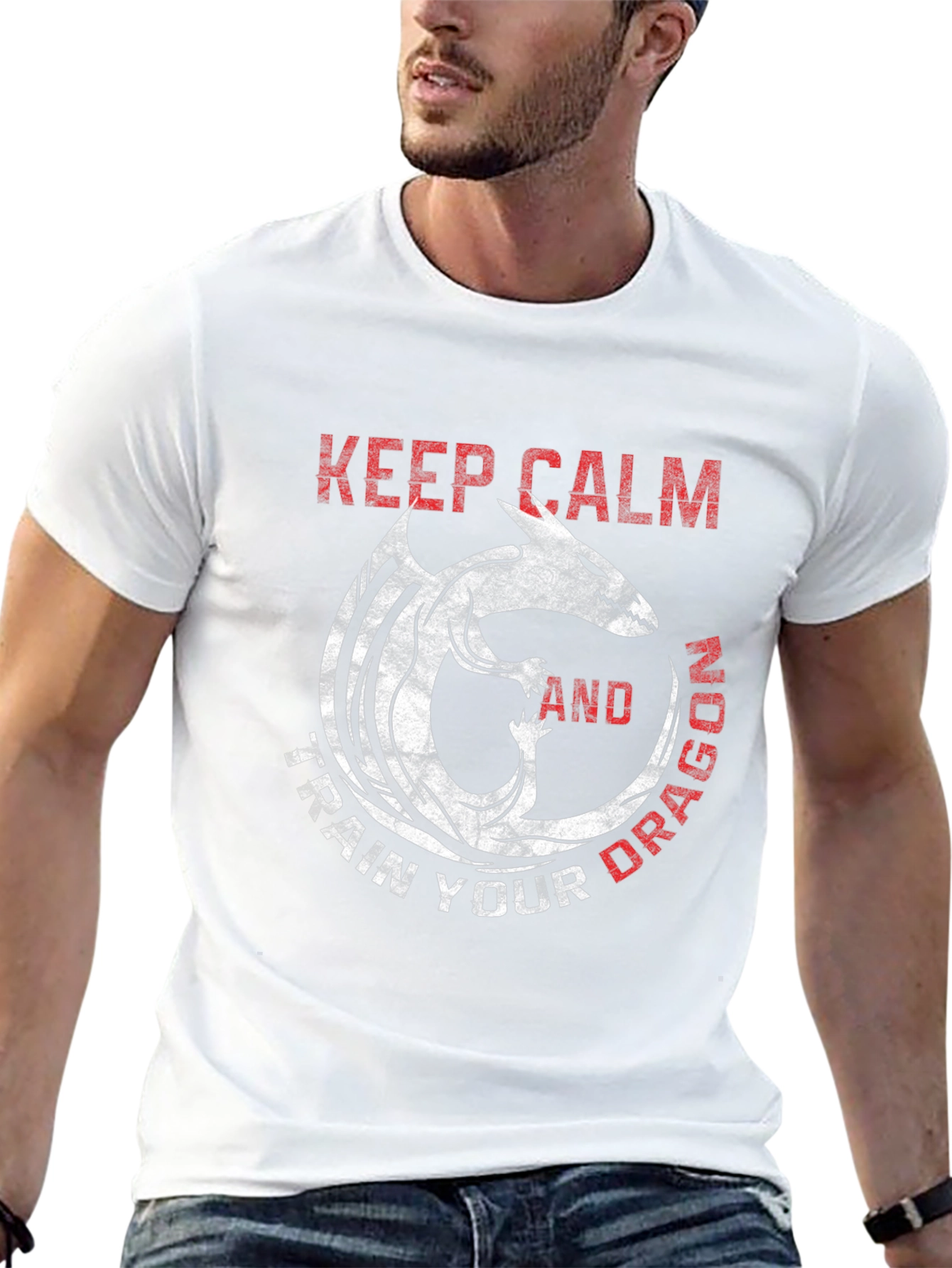 Keep Calm Train Dragon Black Graphic Tee