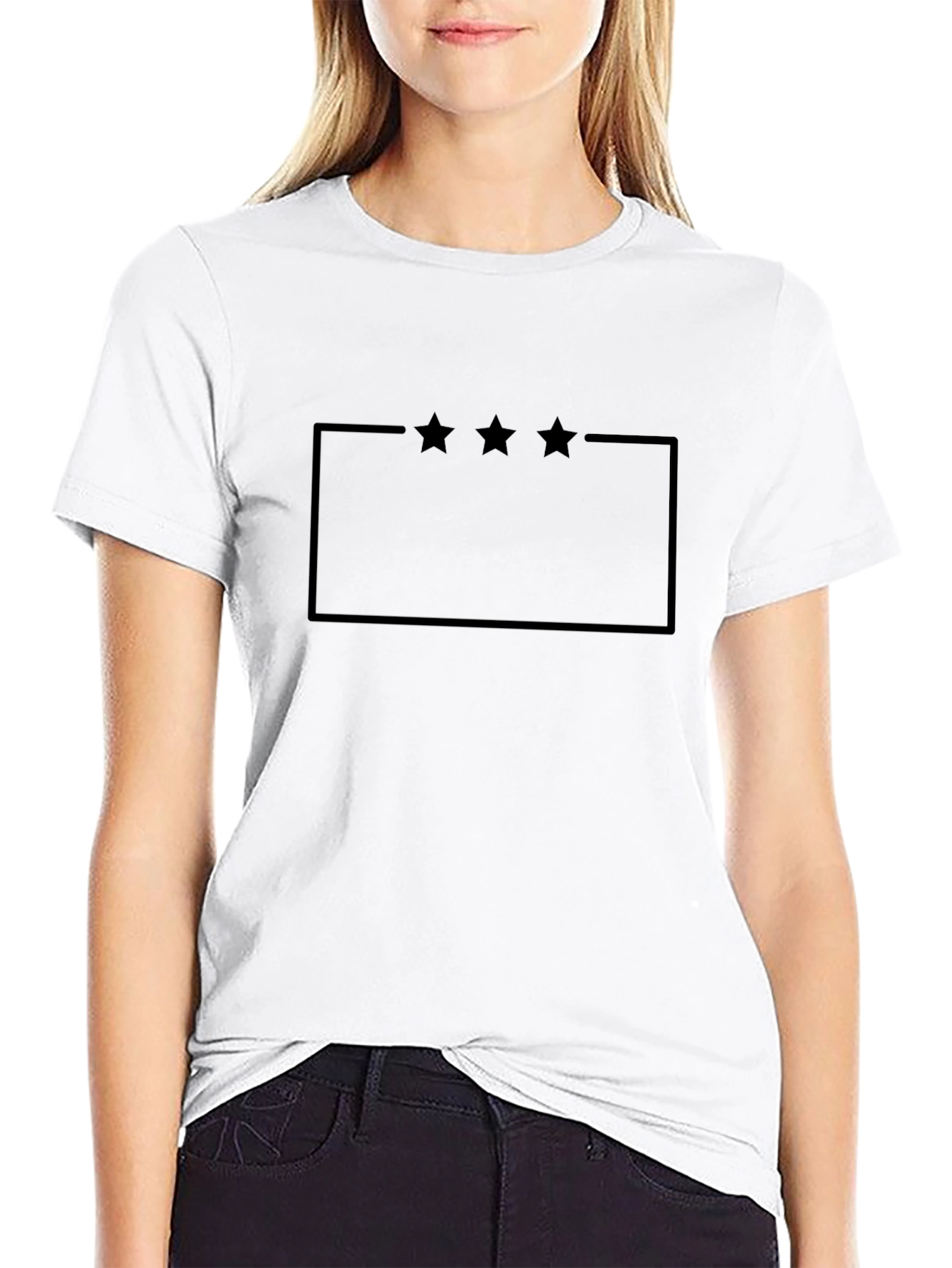 Modern Black Graphic Tee with Star Accent