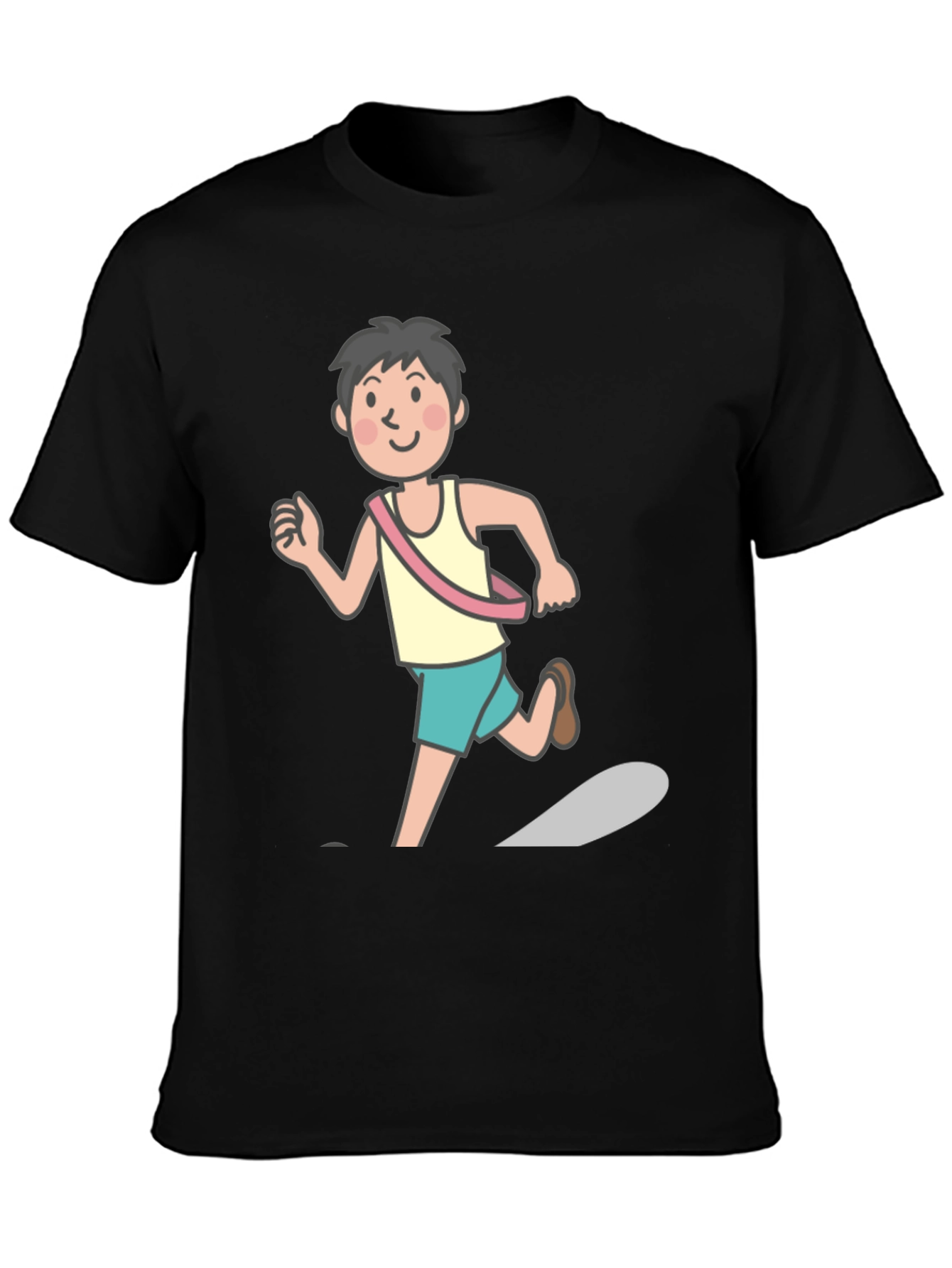 Runner Graphic Tee - Black Cotton Shirt