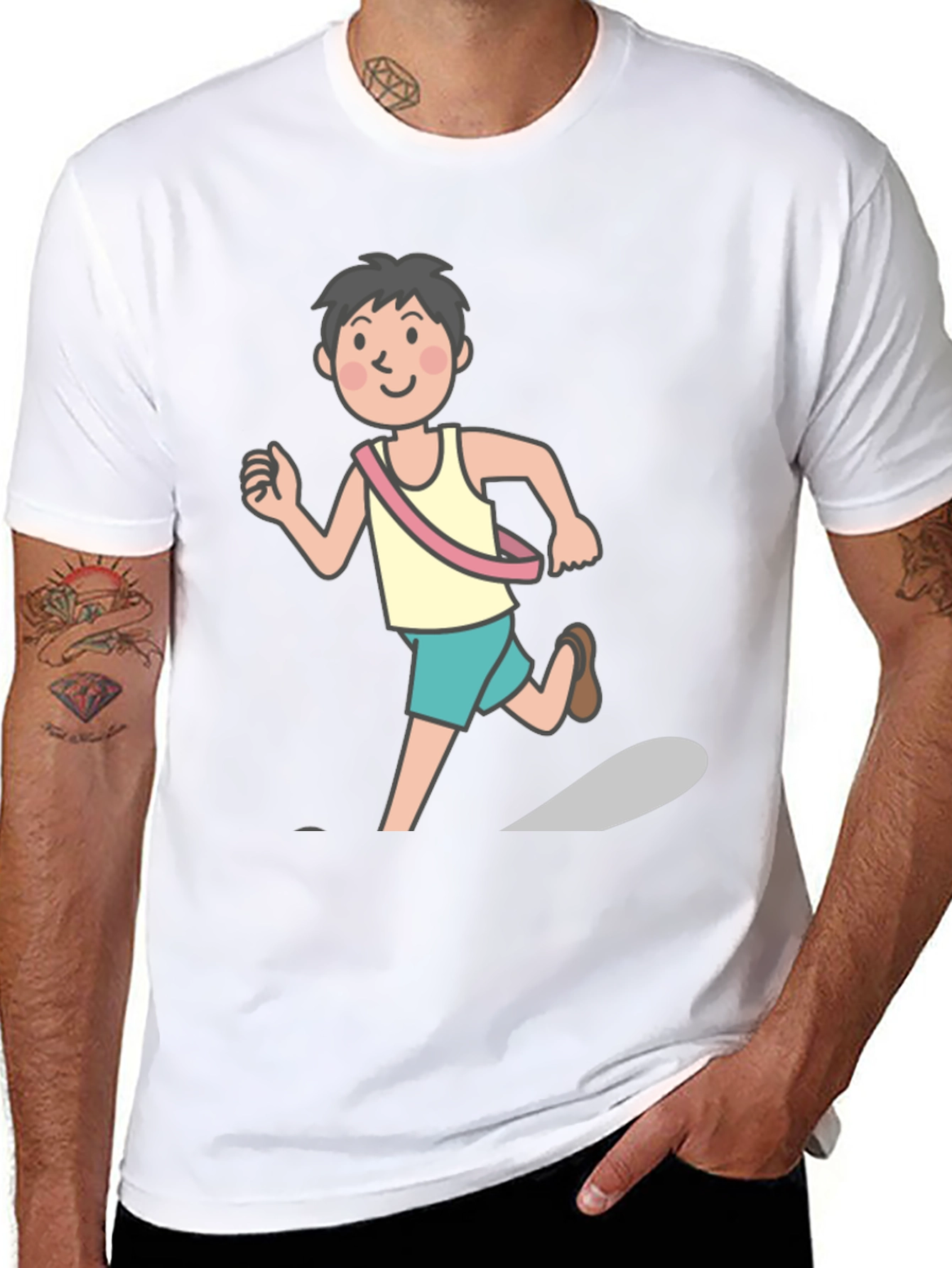 Runner Graphic Tee - Black Cotton Shirt