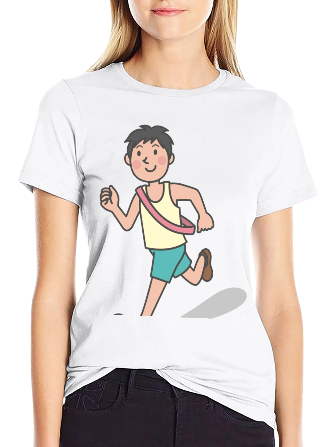 Runner Graphic Tee - Black Cotton Shirt