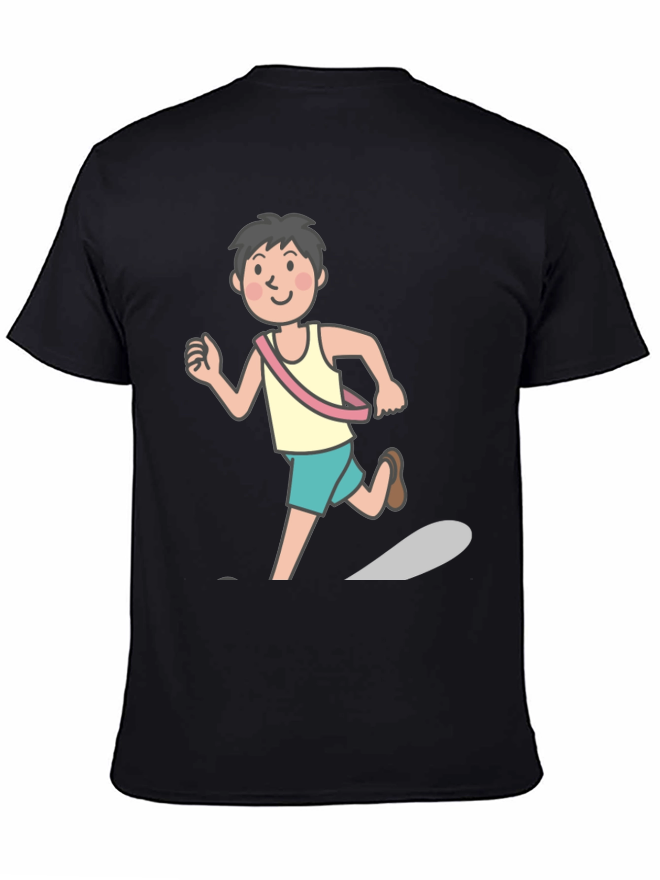 Runner Graphic Tee - Black Cotton Shirt