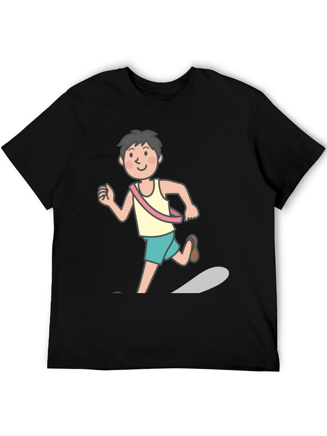 Runner Graphic Tee - Black Cotton Shirt