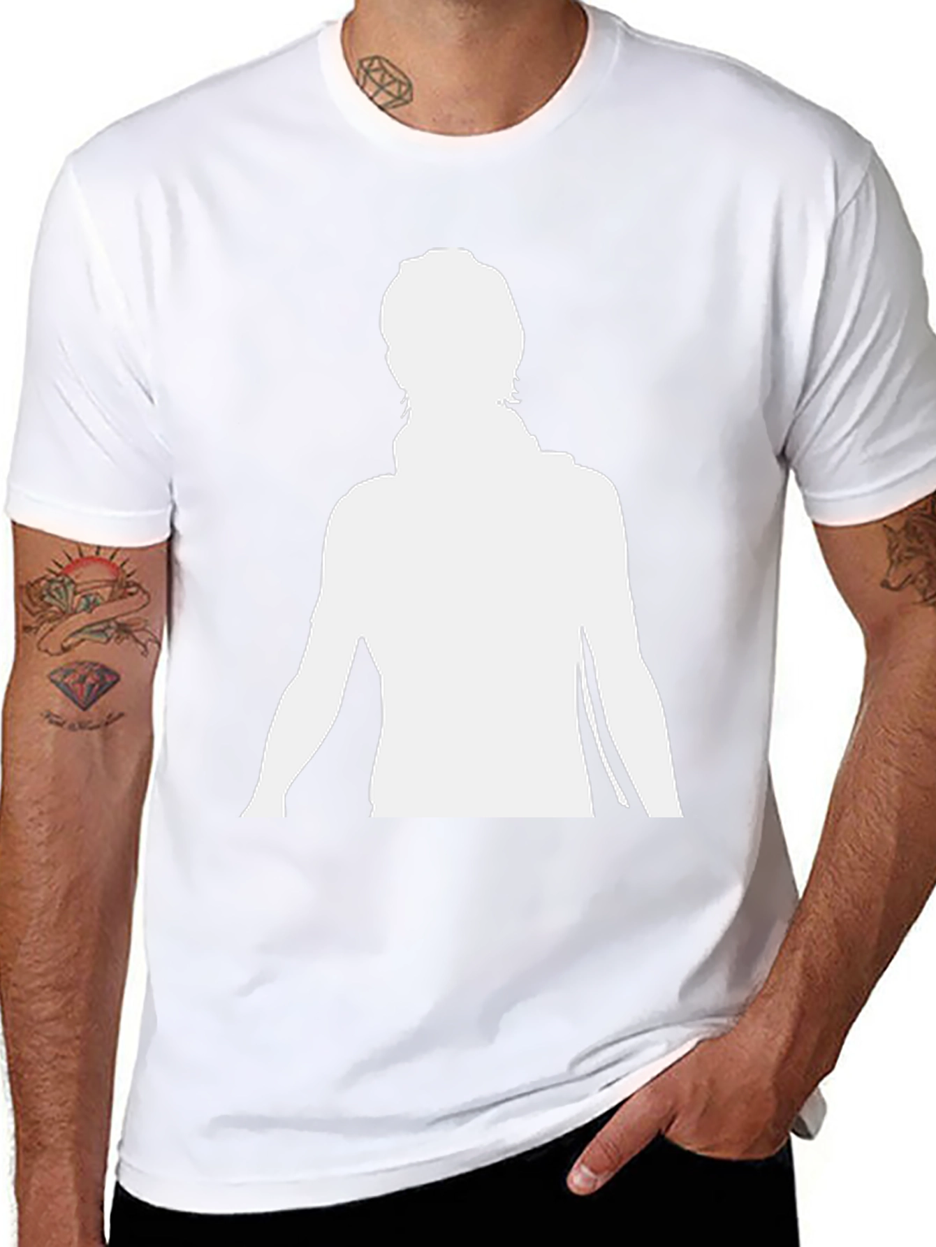 Silhouette Graphic T-Shirt - Trendy Black Tee