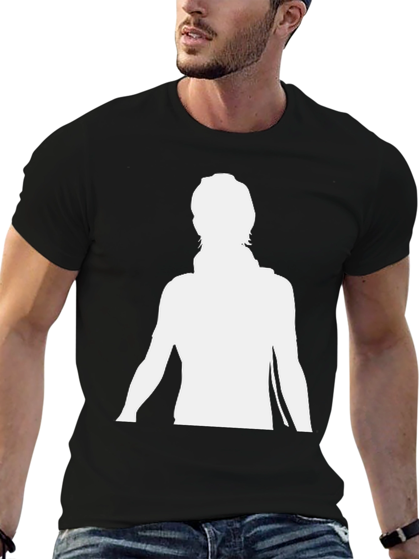 Silhouette Graphic T-Shirt - Trendy Black Tee