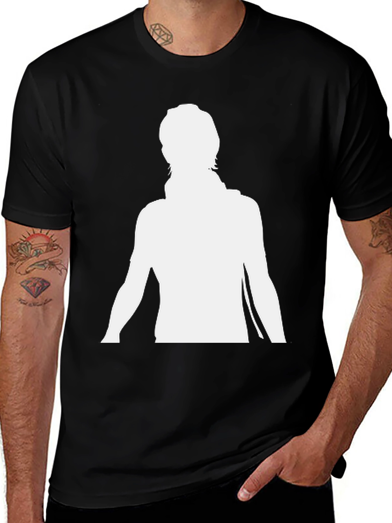 Silhouette Graphic T-Shirt - Trendy Black Tee