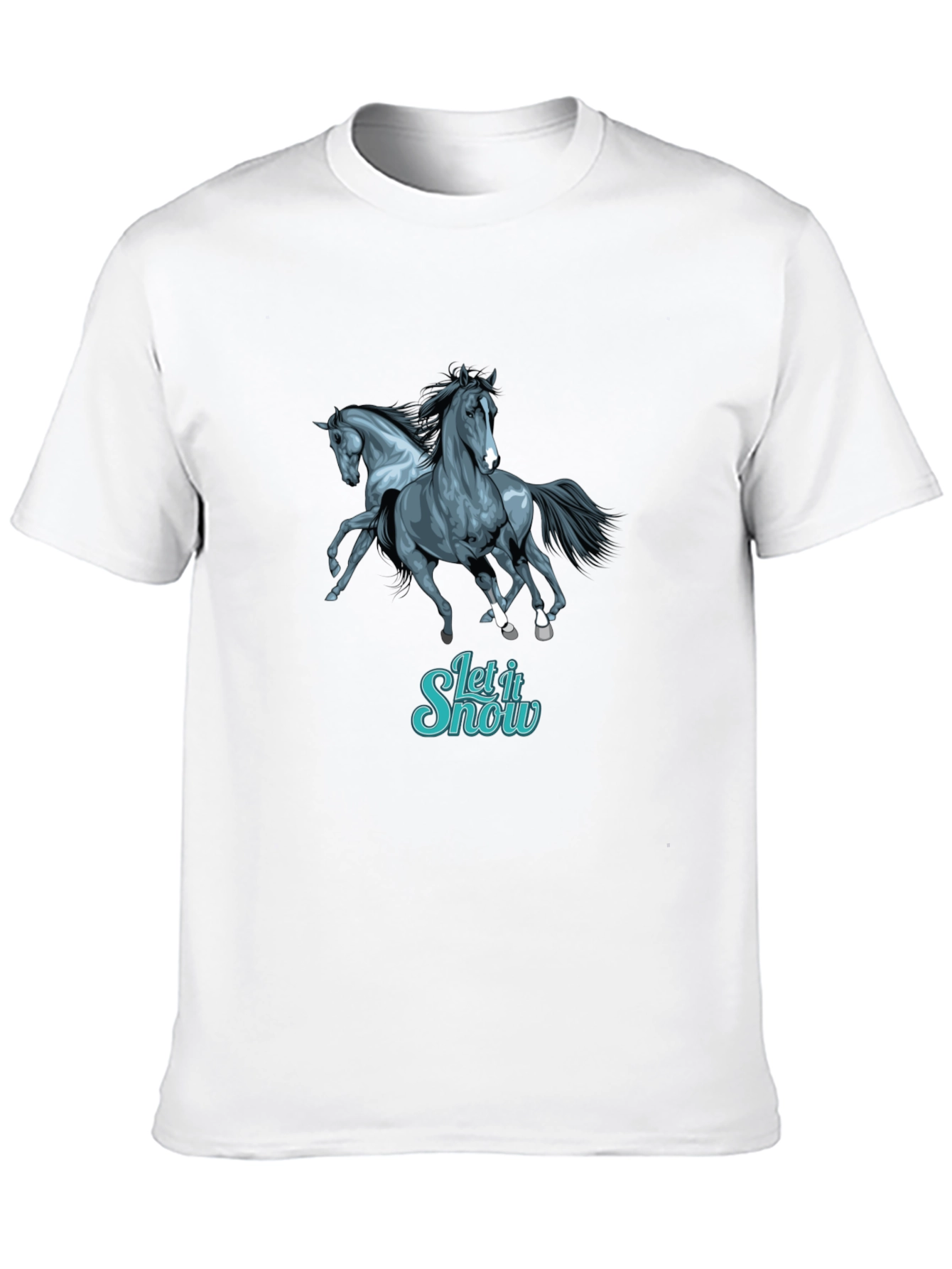Horse Let It Snow Graphic Black T-Shirt