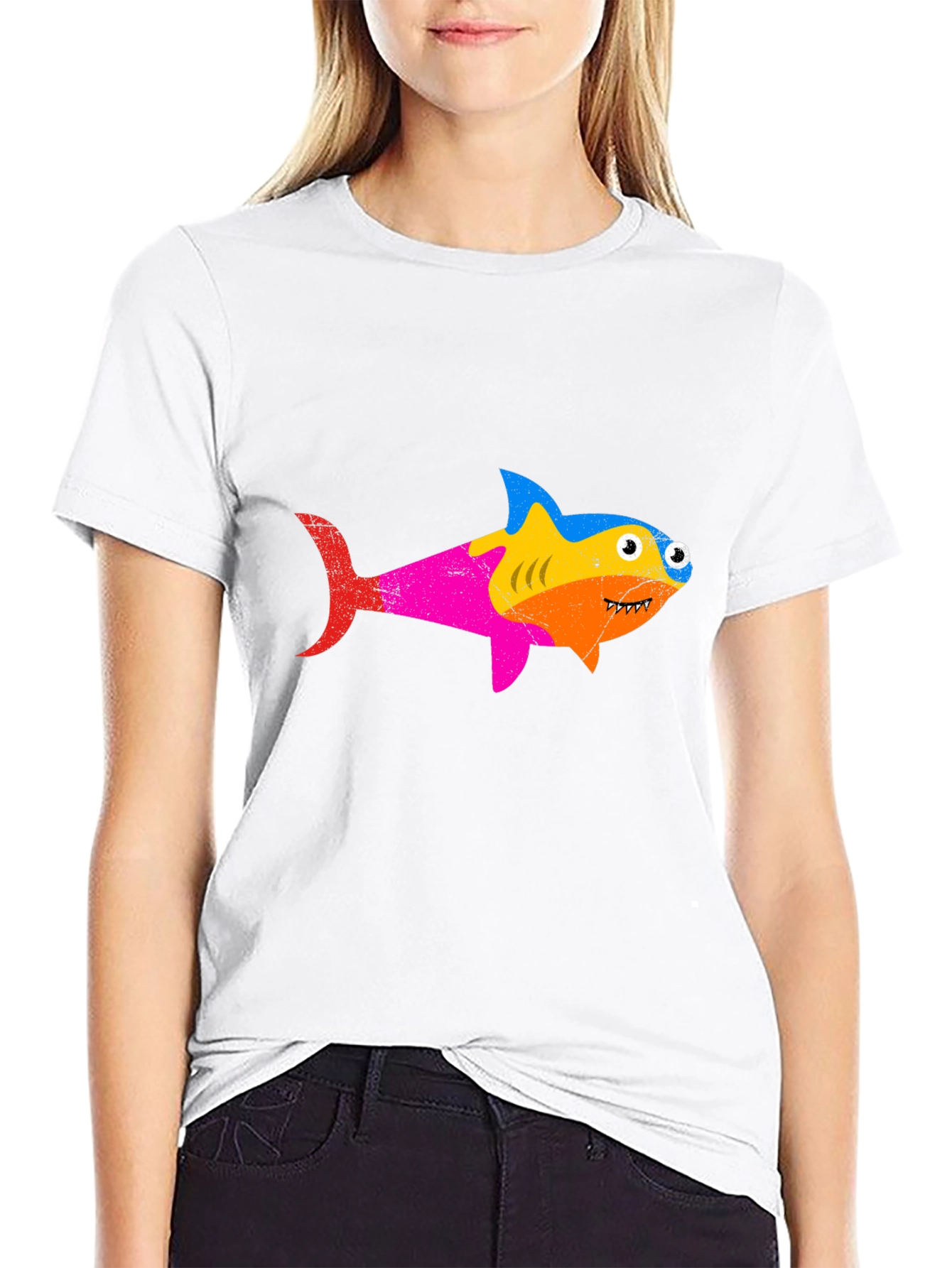 Rainbow Shark Graphic Tee - Stylish Mens T-Shirt
