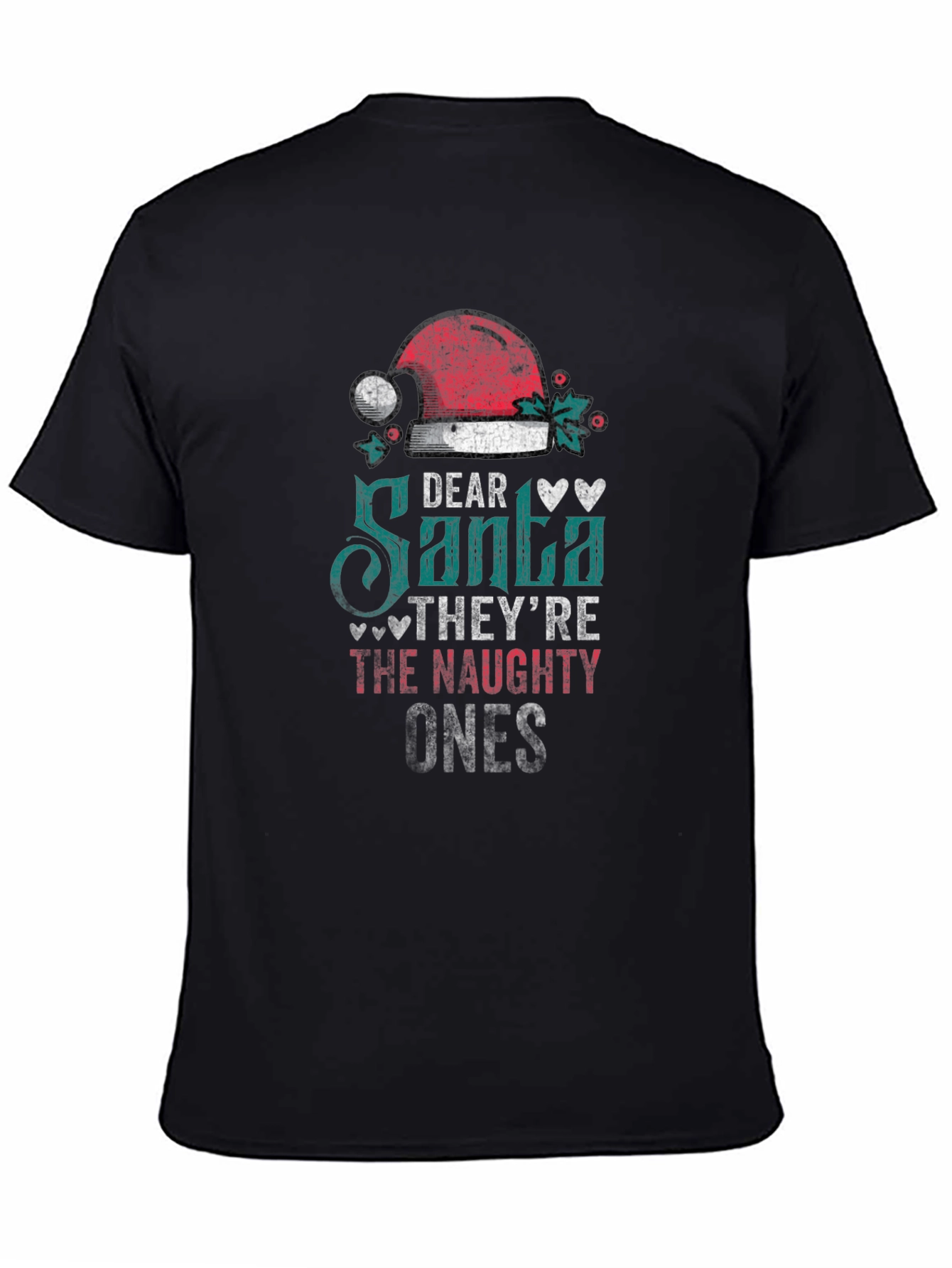 Dear Santa Naughty Ones Christmas Graphic Tee