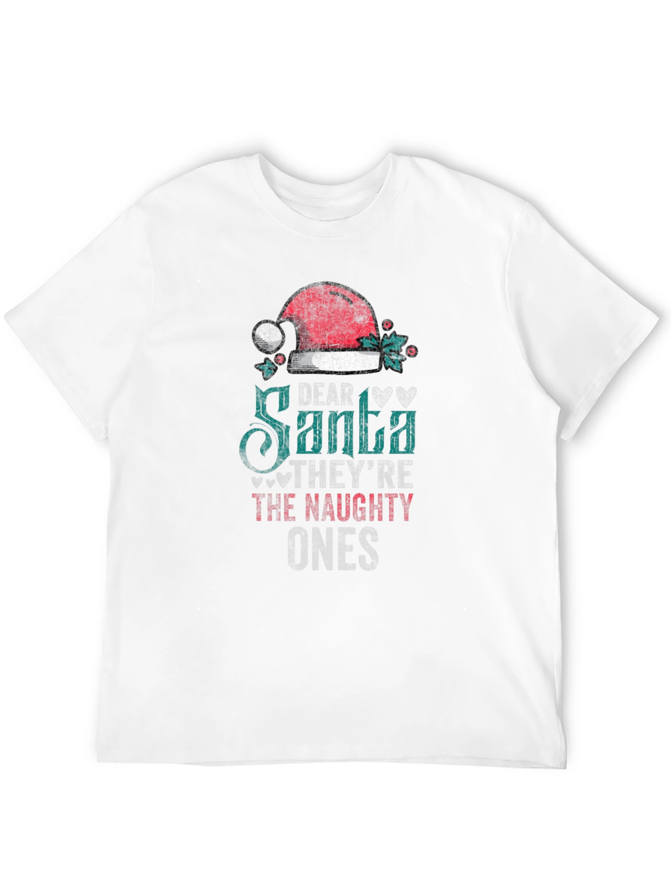 Dear Santa Naughty Ones Christmas Graphic Tee