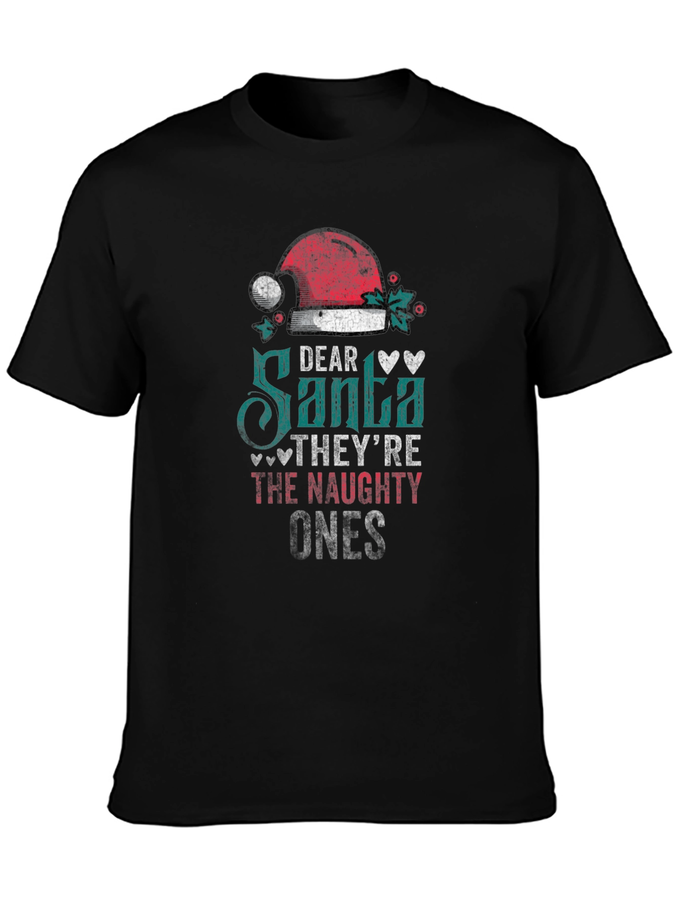Dear Santa Naughty Ones Christmas Graphic Tee
