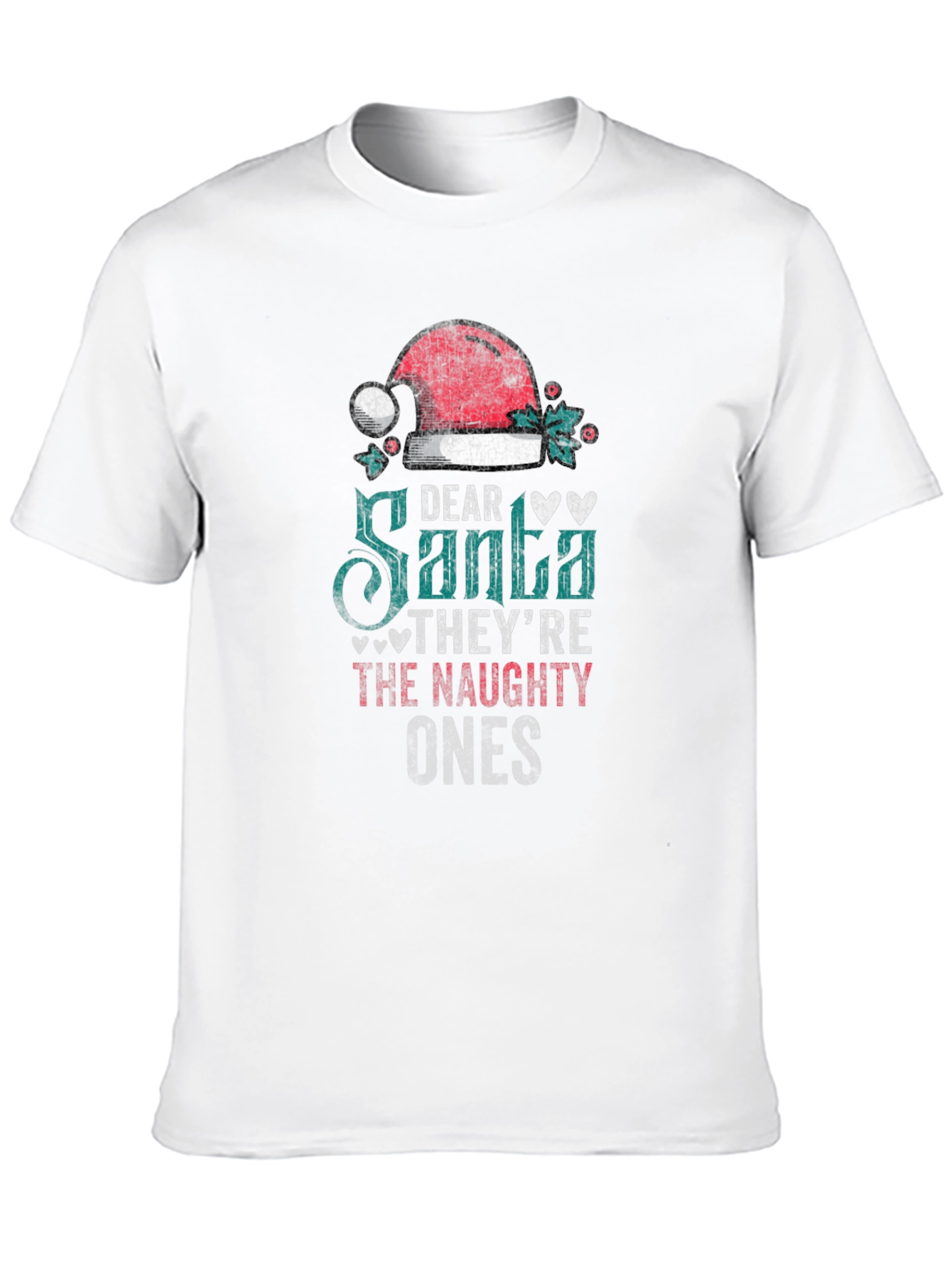 Dear Santa Naughty Ones Christmas Graphic Tee