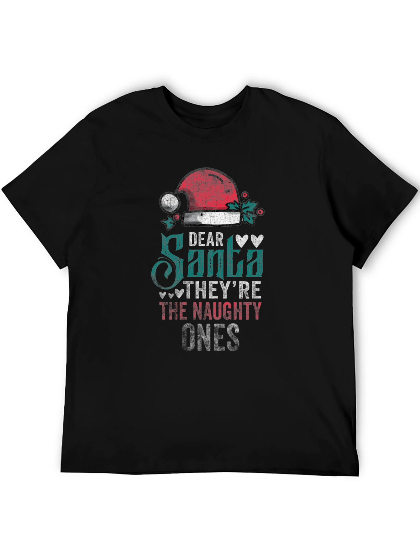 Dear Santa Naughty Ones Christmas Graphic Tee