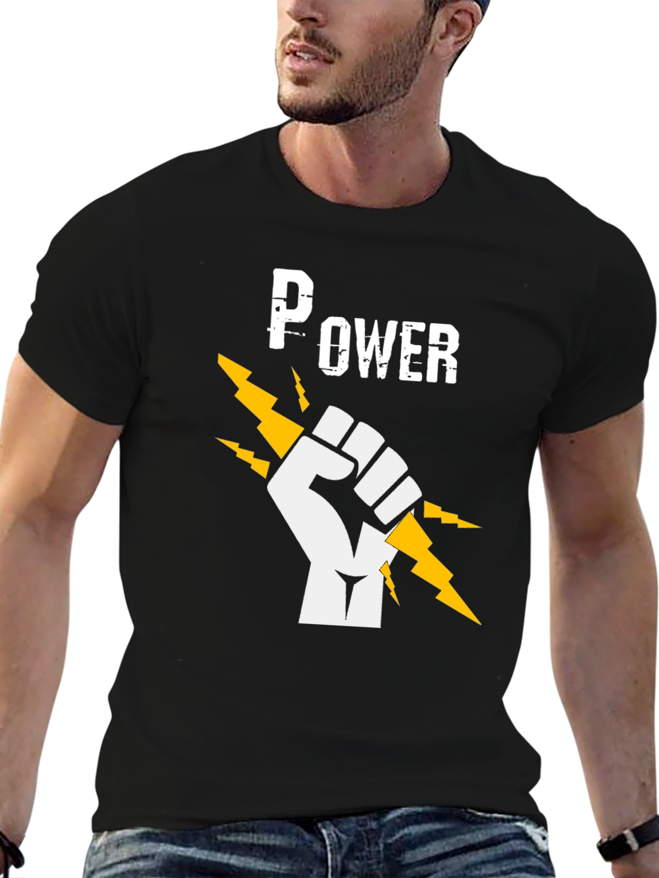 Power Fist Graphic T-Shirt - Black Cotton Tee
