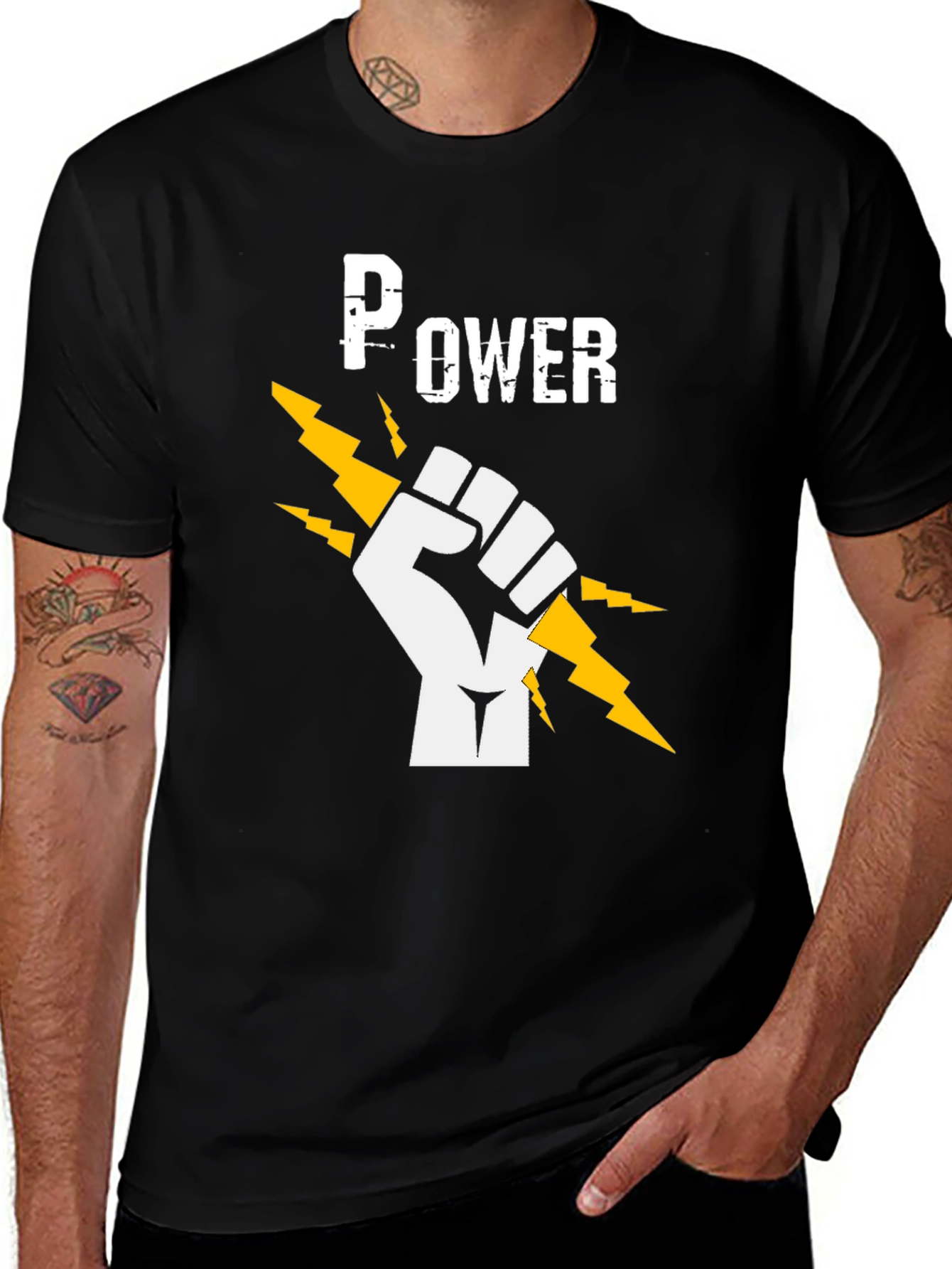 Power Fist Graphic T-Shirt - Black Cotton Tee