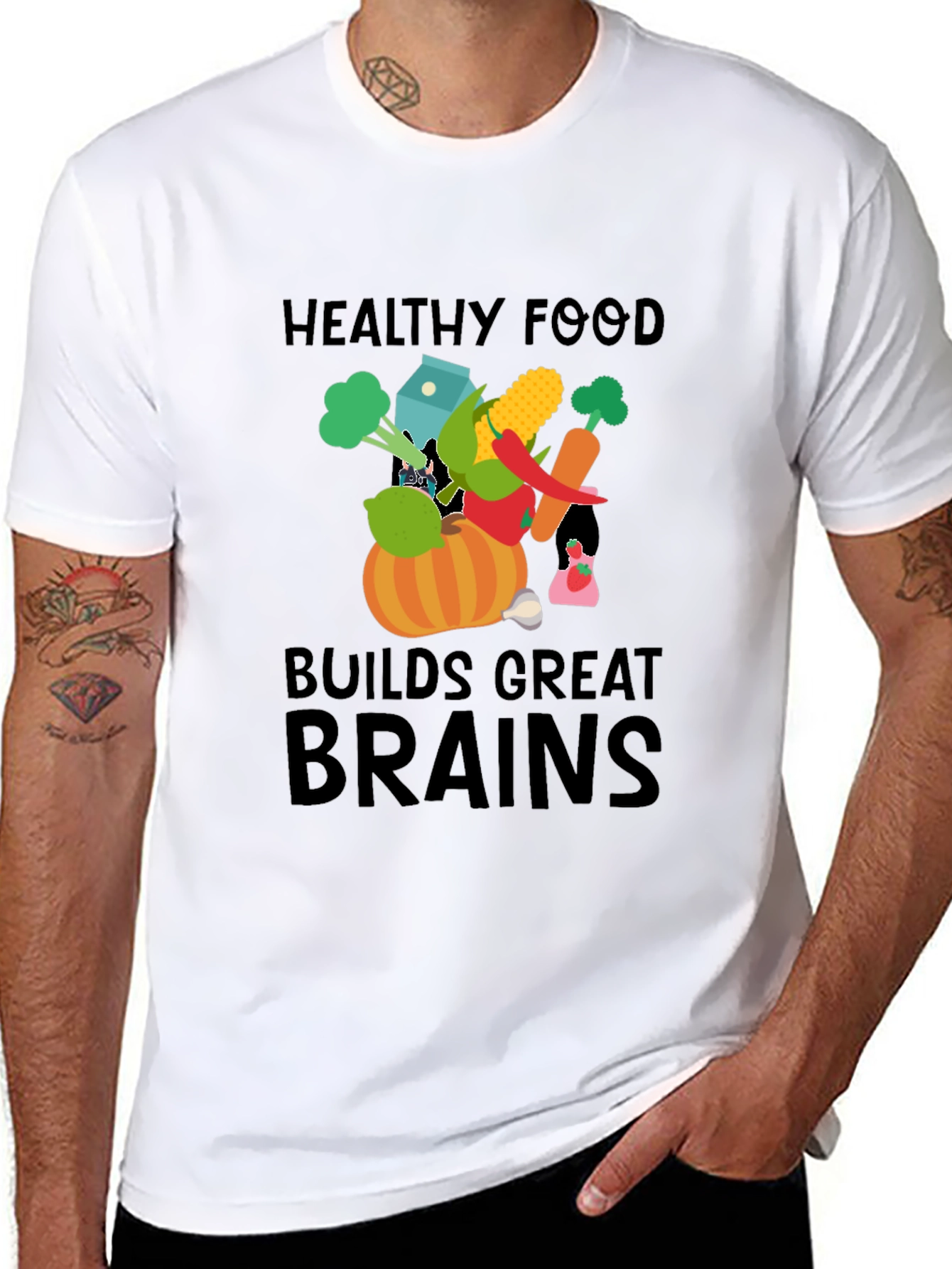 Healthy Food Builds Great Brains T-Shirt