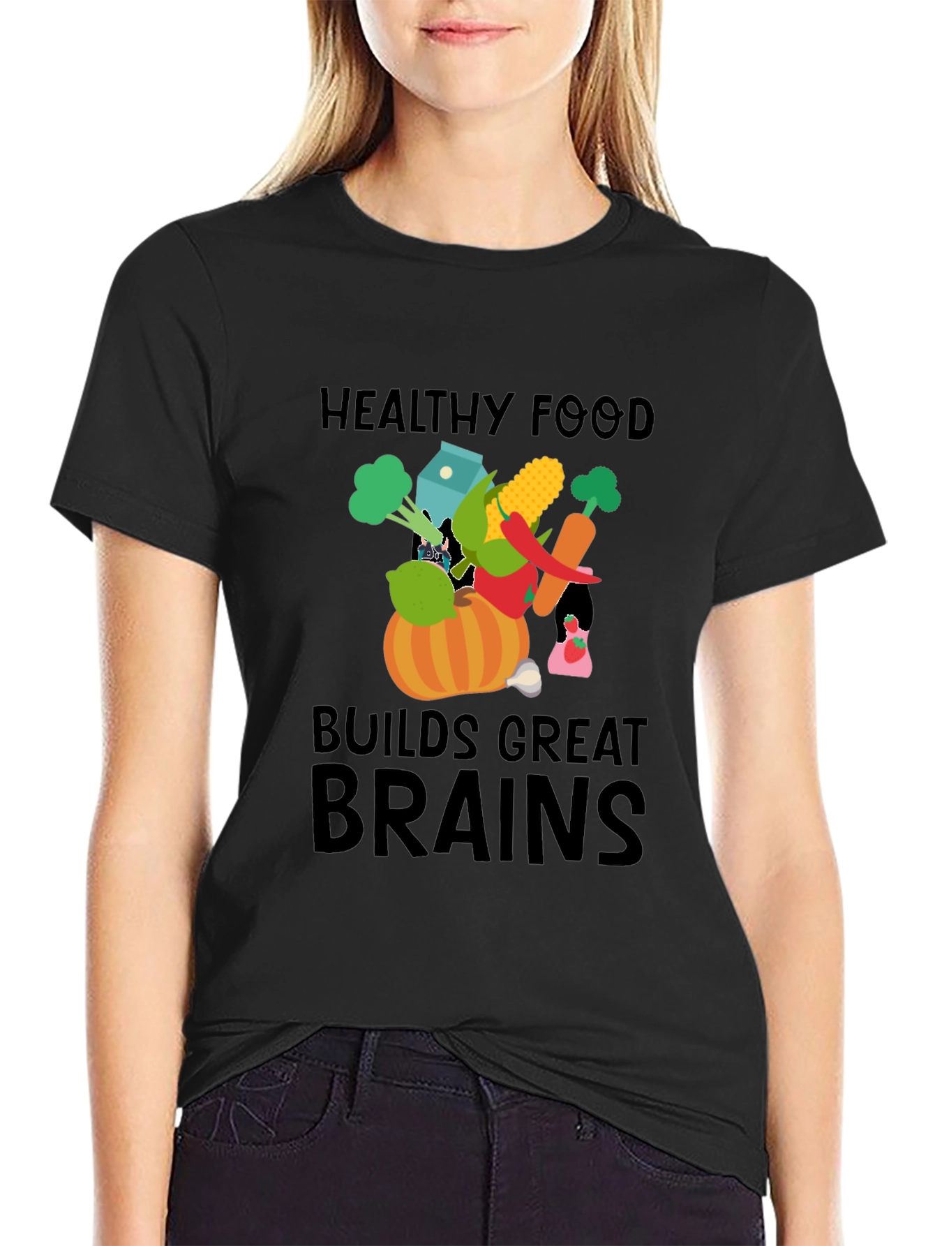 Healthy Food Builds Great Brains T-Shirt