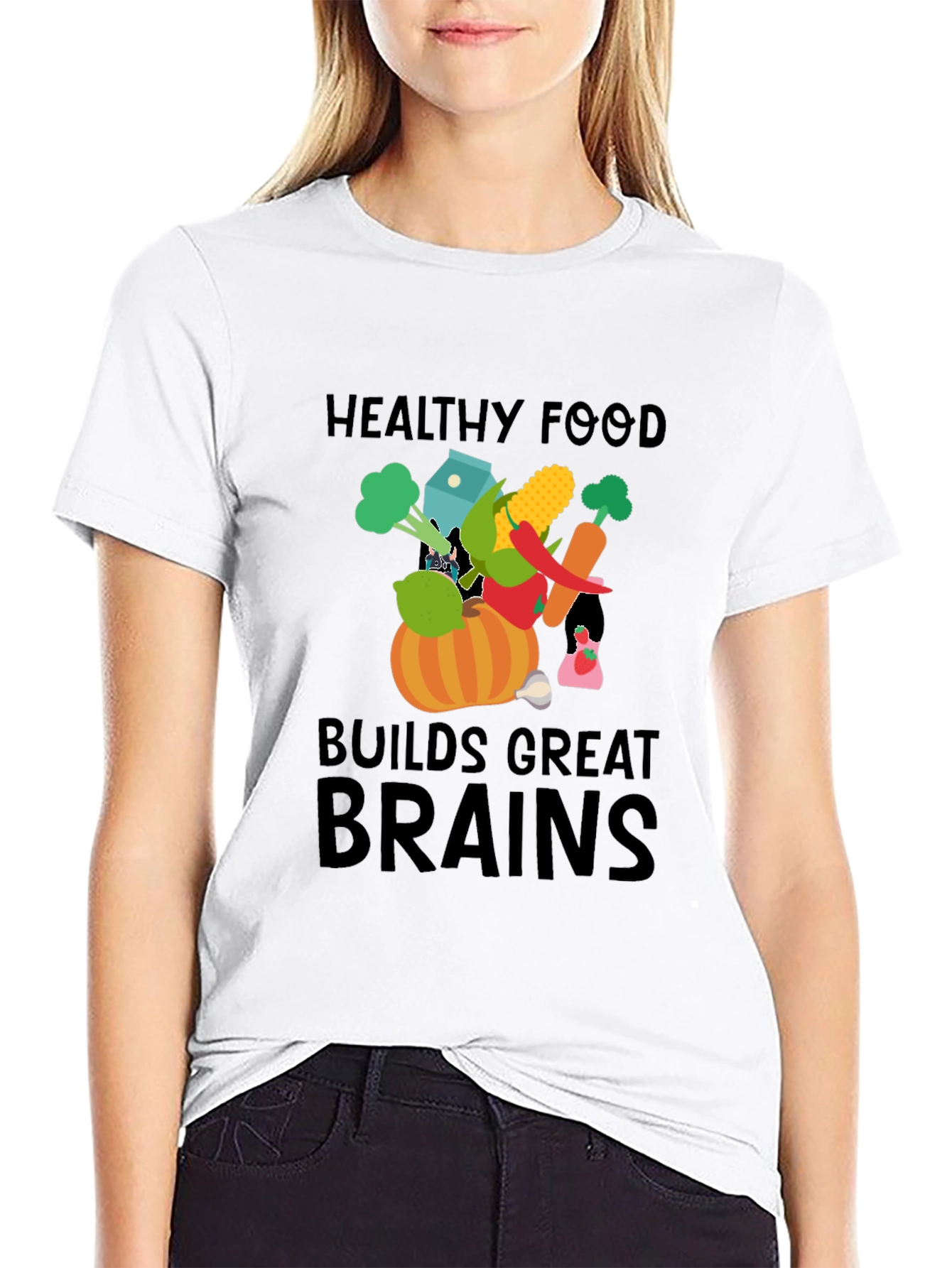 Healthy Food Builds Great Brains T-Shirt