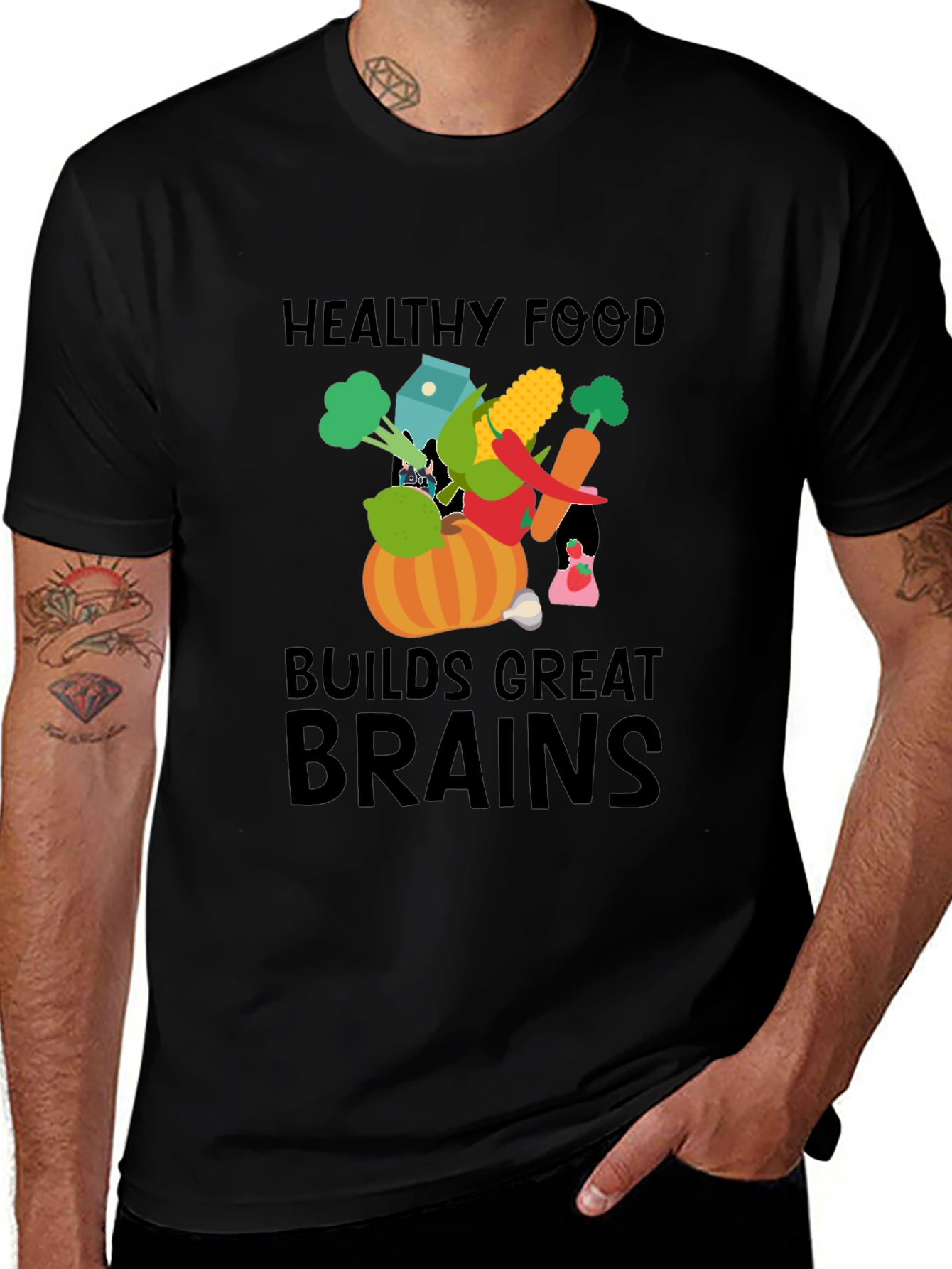 Healthy Food Builds Great Brains T-Shirt