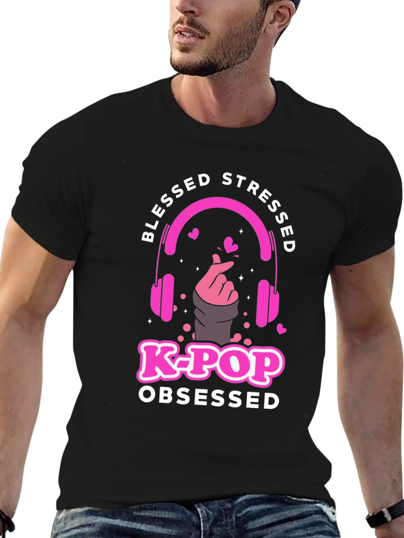 Blessed Stressed K-Pop Obsessed Graphic T-Shirt