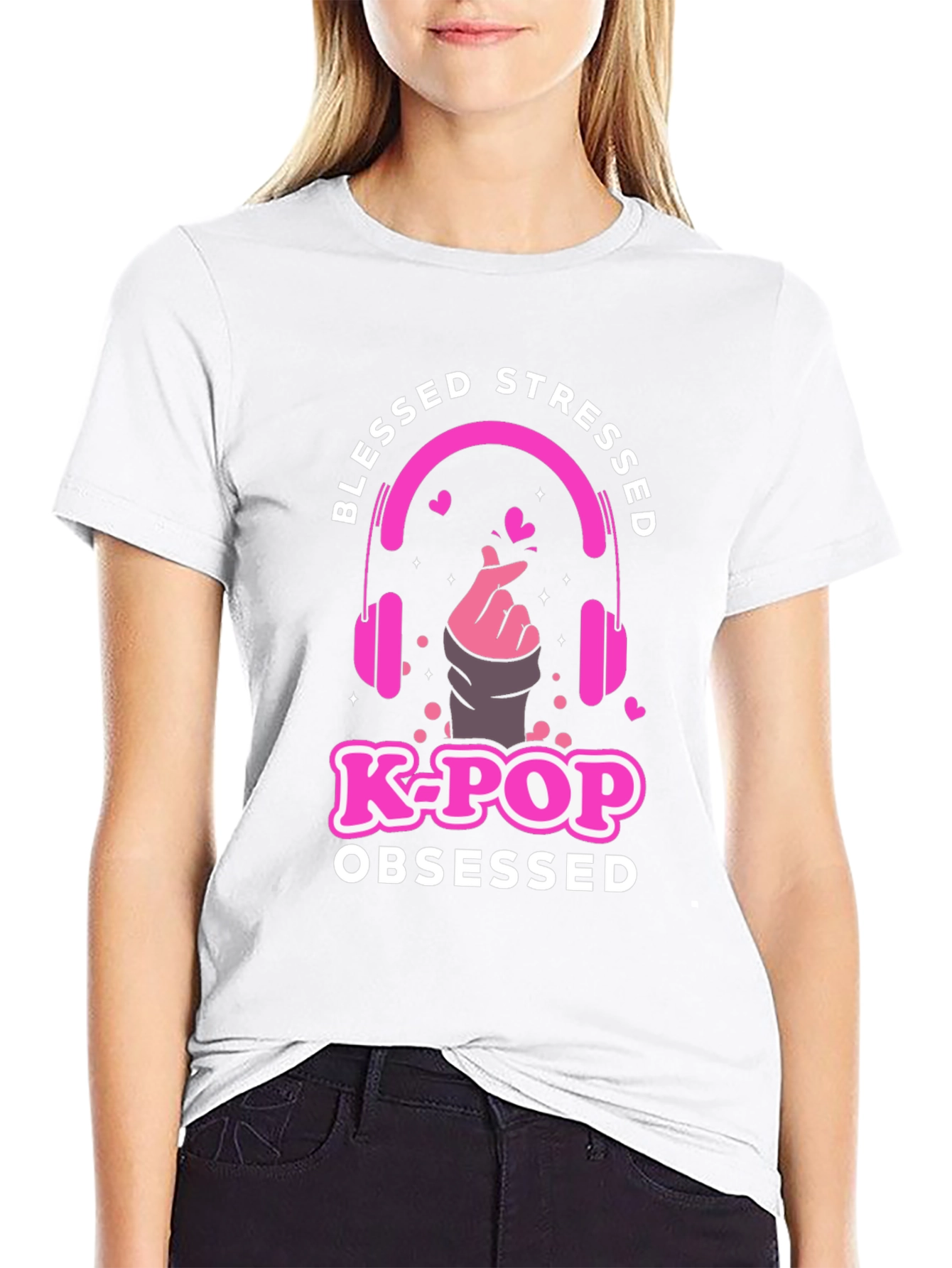 Blessed Stressed K-Pop Obsessed Graphic T-Shirt