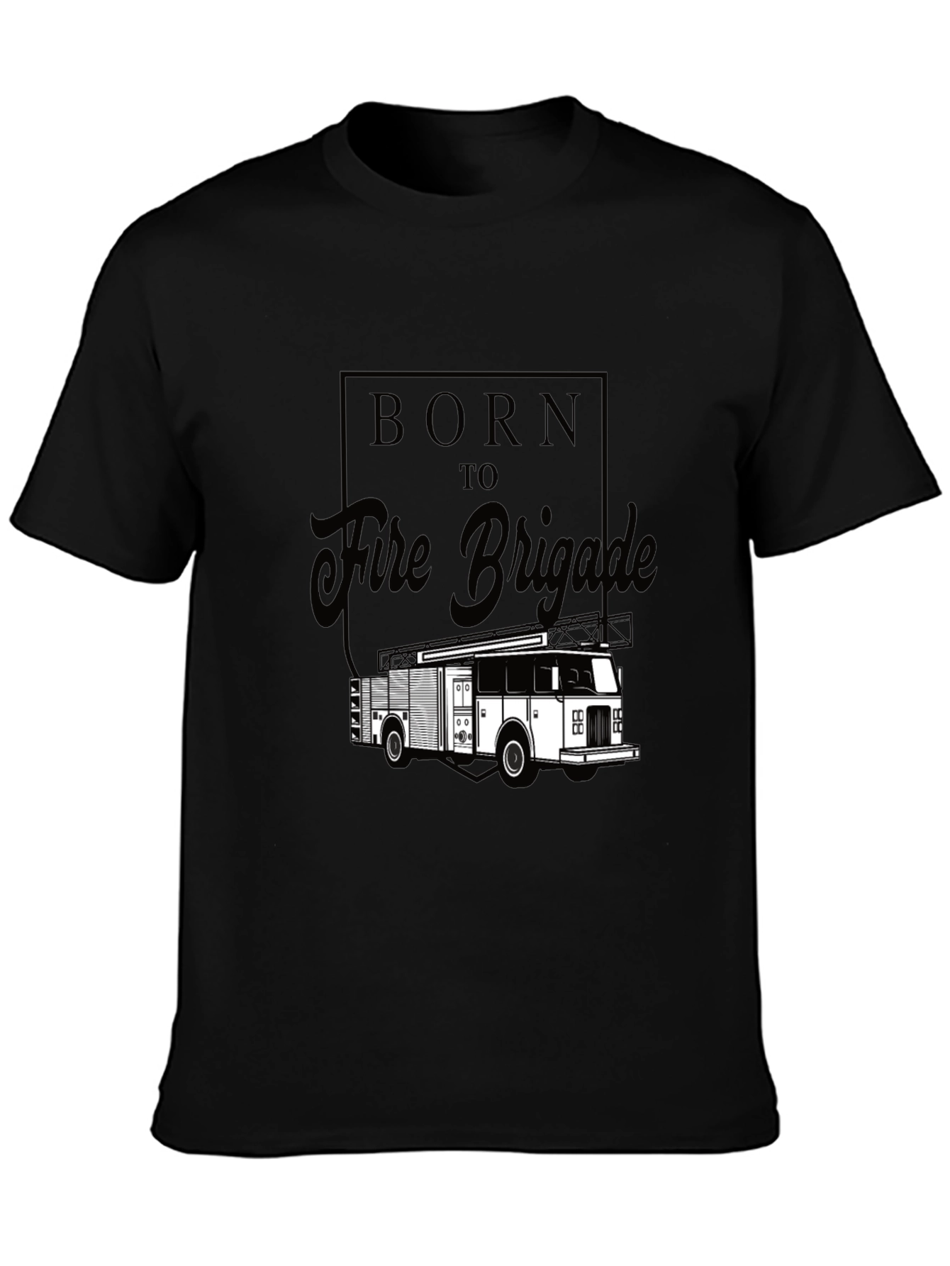 Born to Fire Brigade Black Graphic T-Shirt