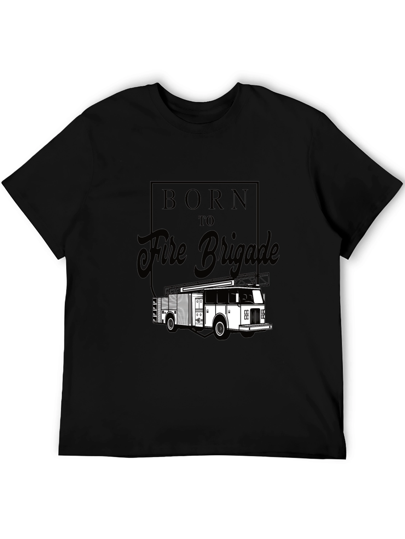 Born to Fire Brigade Black Graphic T-Shirt