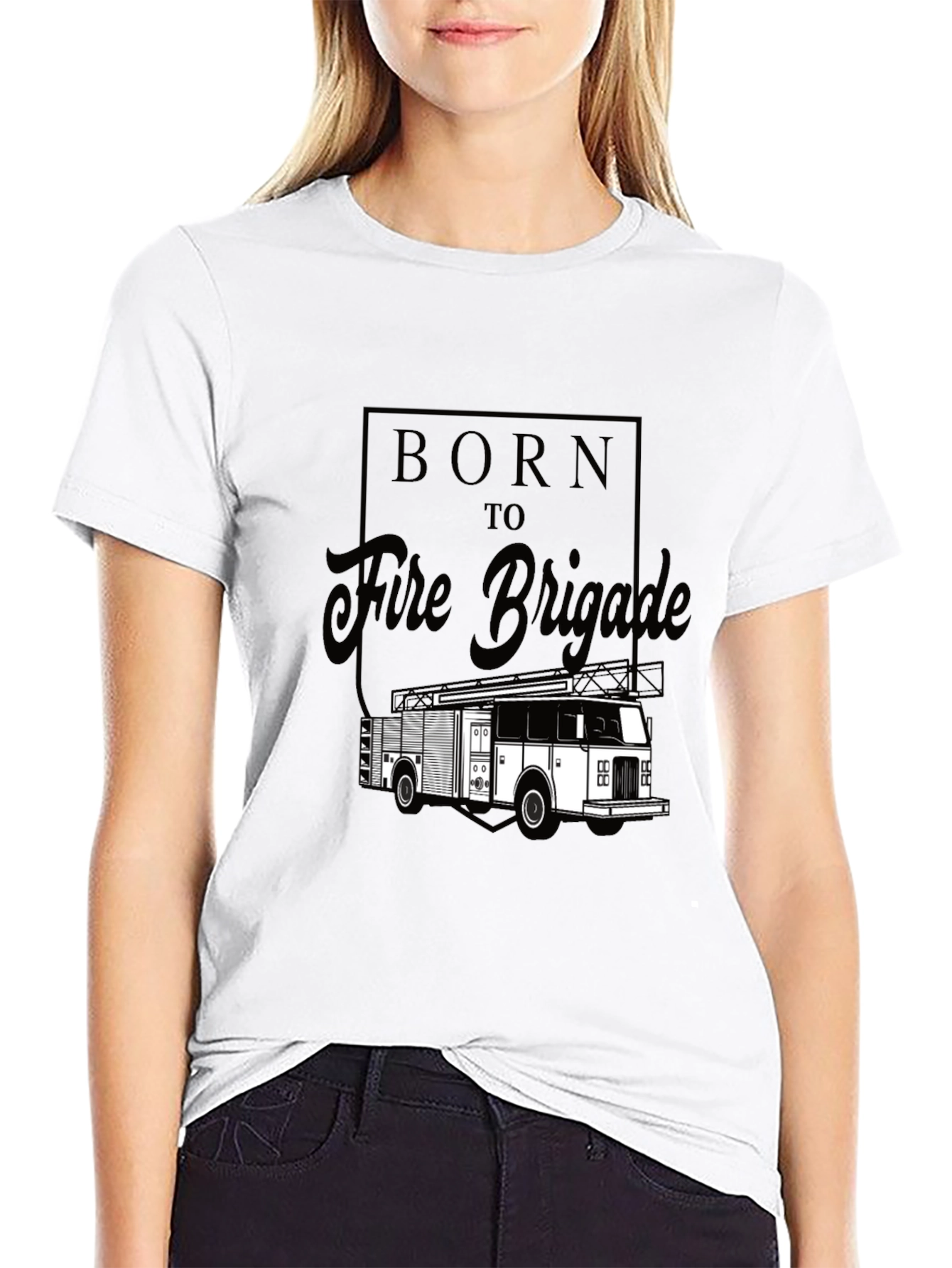 Born to Fire Brigade Black Graphic T-Shirt