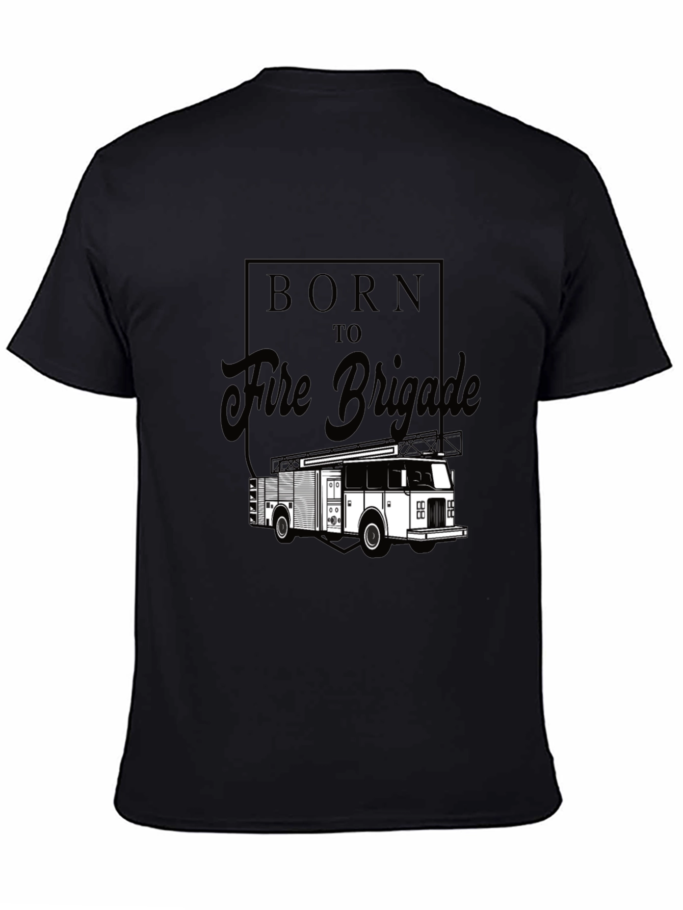 Born to Fire Brigade Black Graphic T-Shirt