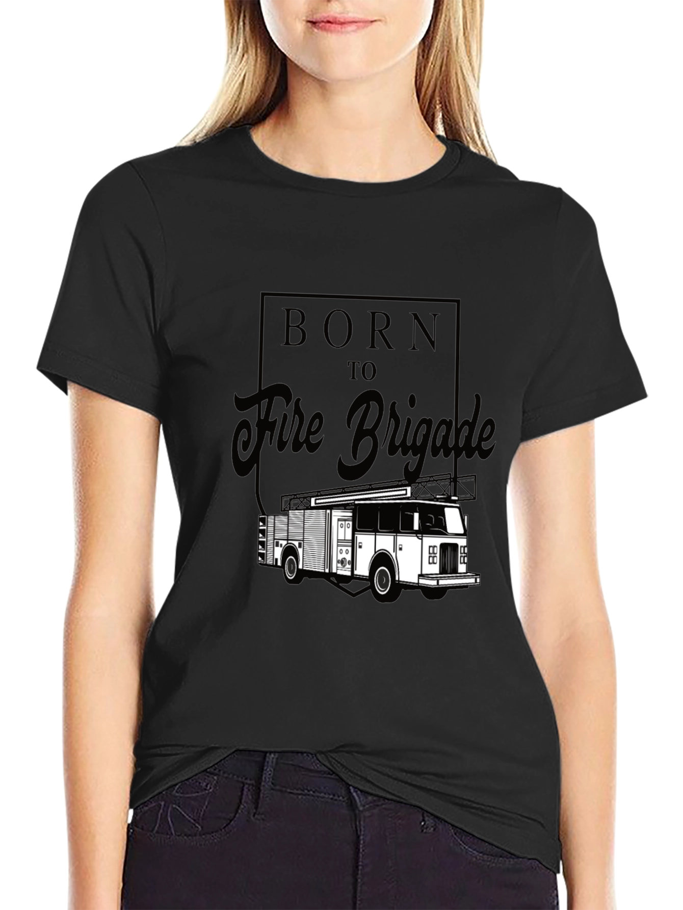 Born to Fire Brigade Black Graphic T-Shirt