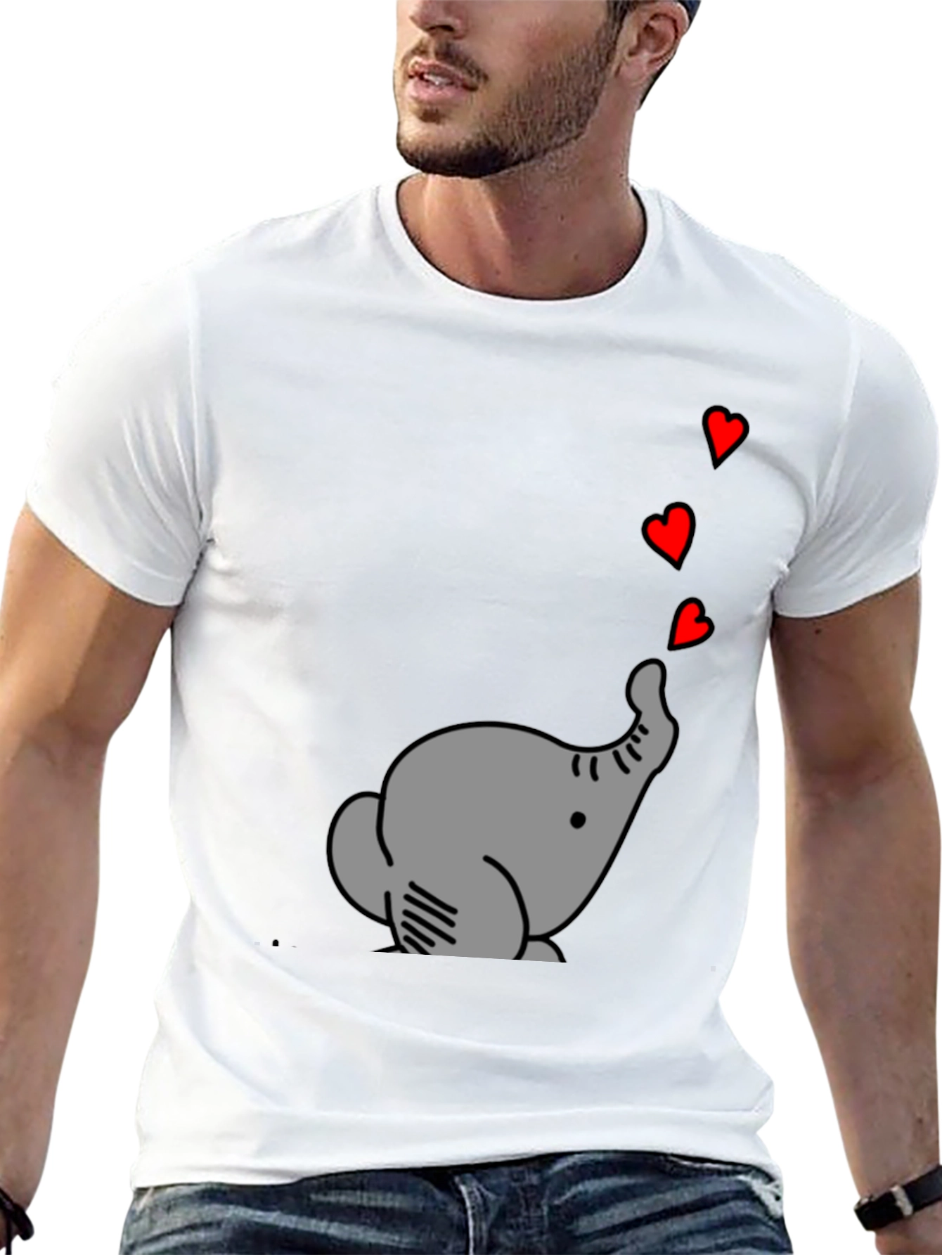 Elephant Love T-Shirt - Cute Graphic Tee
