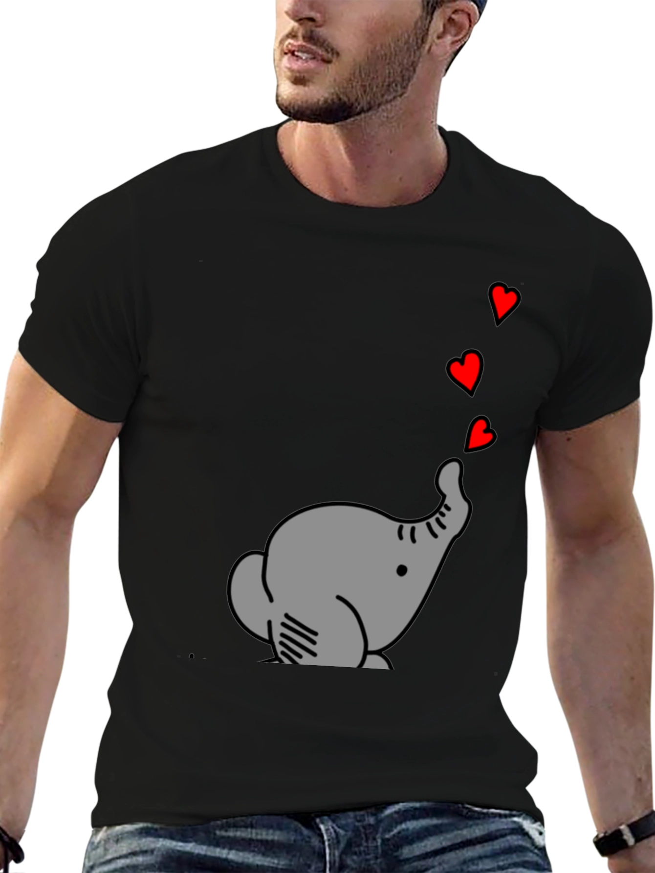 Elephant Love T-Shirt - Cute Graphic Tee