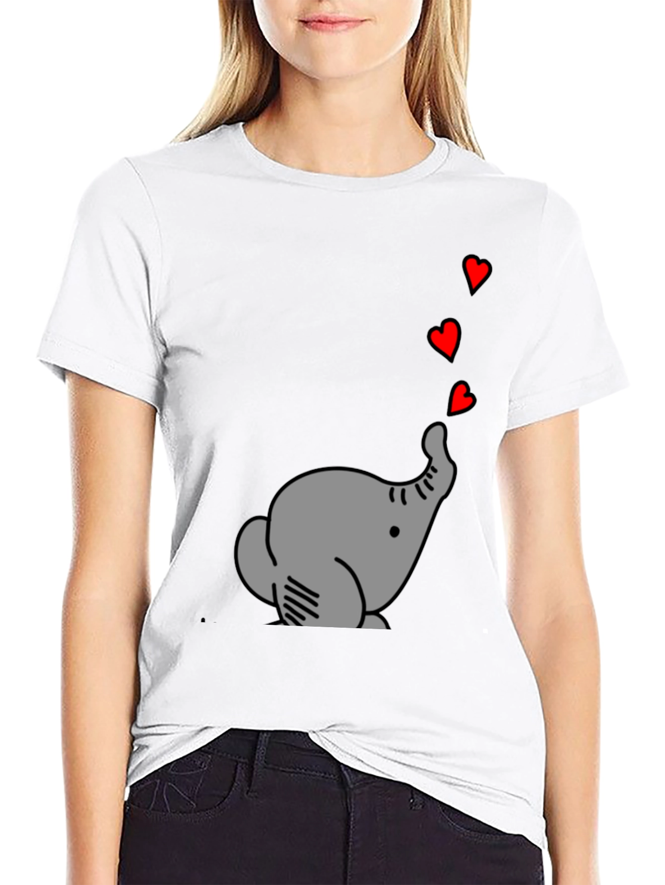 Elephant Love T-Shirt - Cute Graphic Tee
