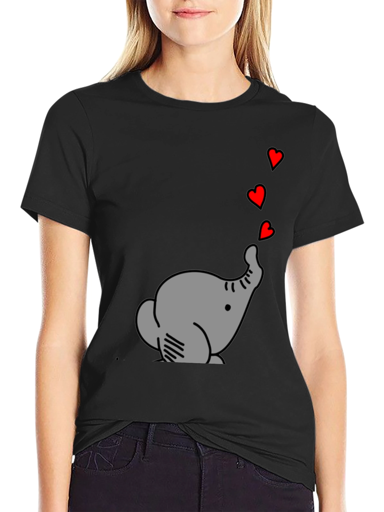 Elephant Love T-Shirt - Cute Graphic Tee