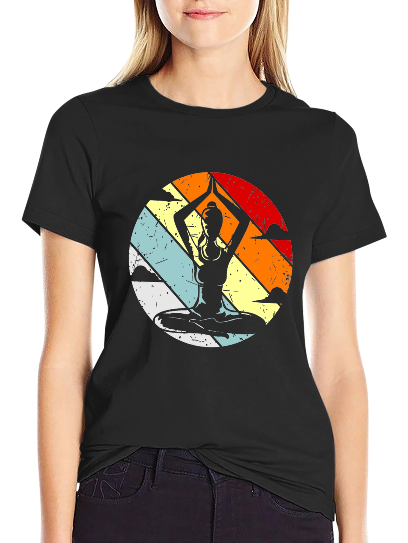 Yoga Pose Graphic Tee - Black Unisex T-Shirt