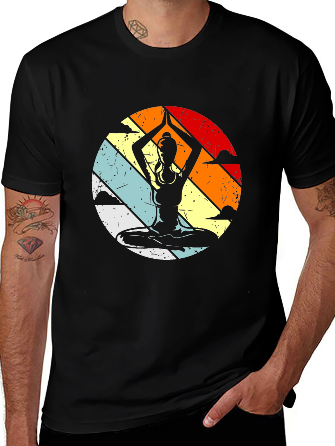 Yoga Pose Graphic Tee - Black Unisex T-Shirt