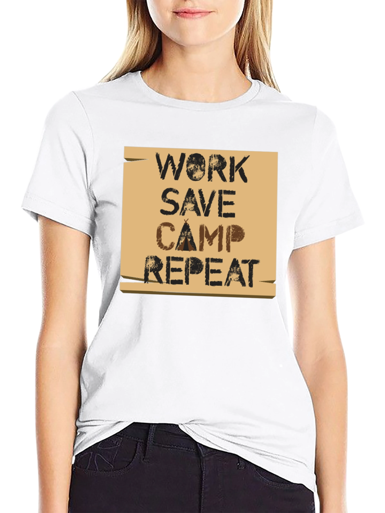 Work Save Camp Repeat Graphic T-Shirt
