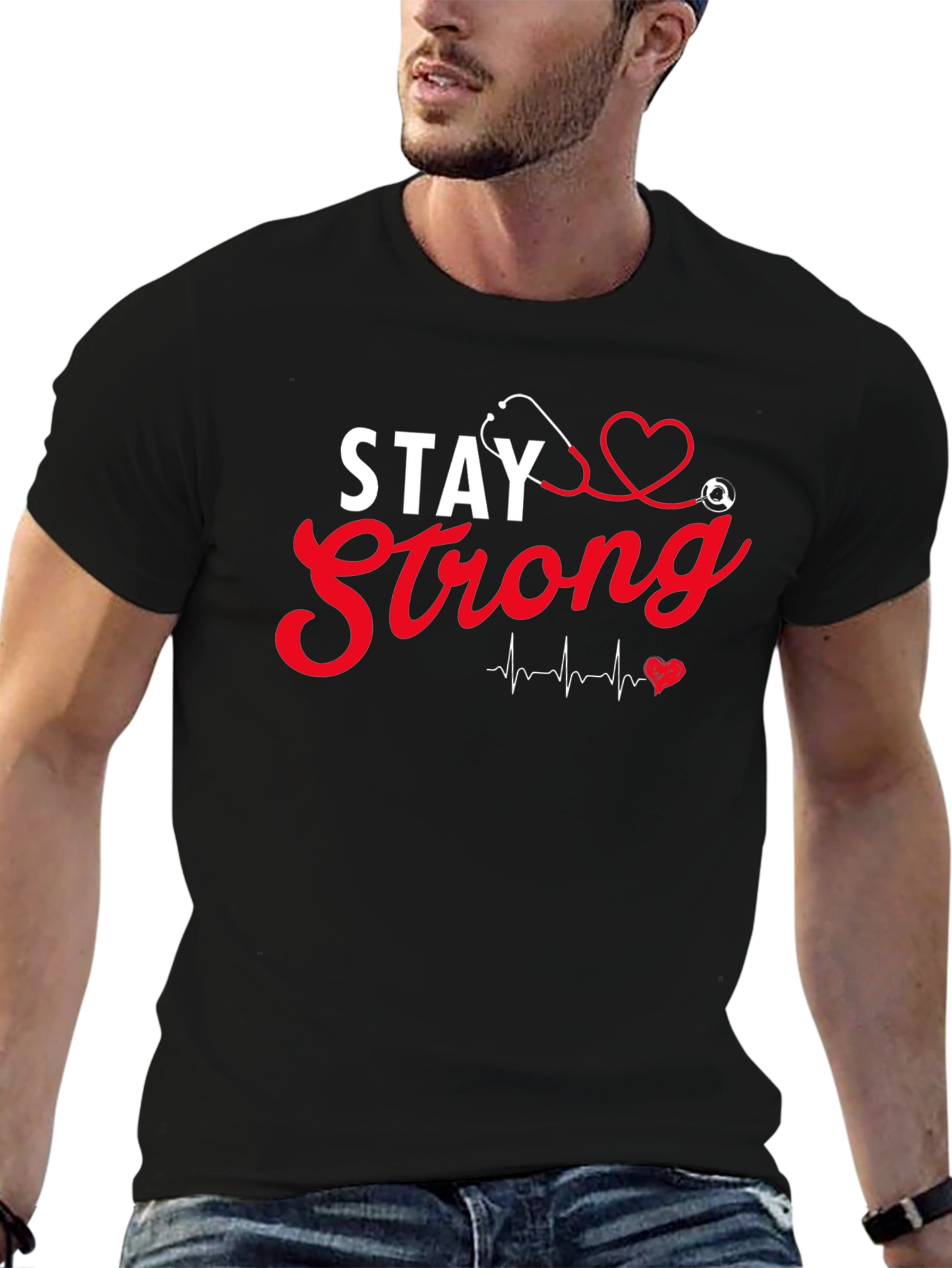 Stay Strong Graphic T-Shirt Black