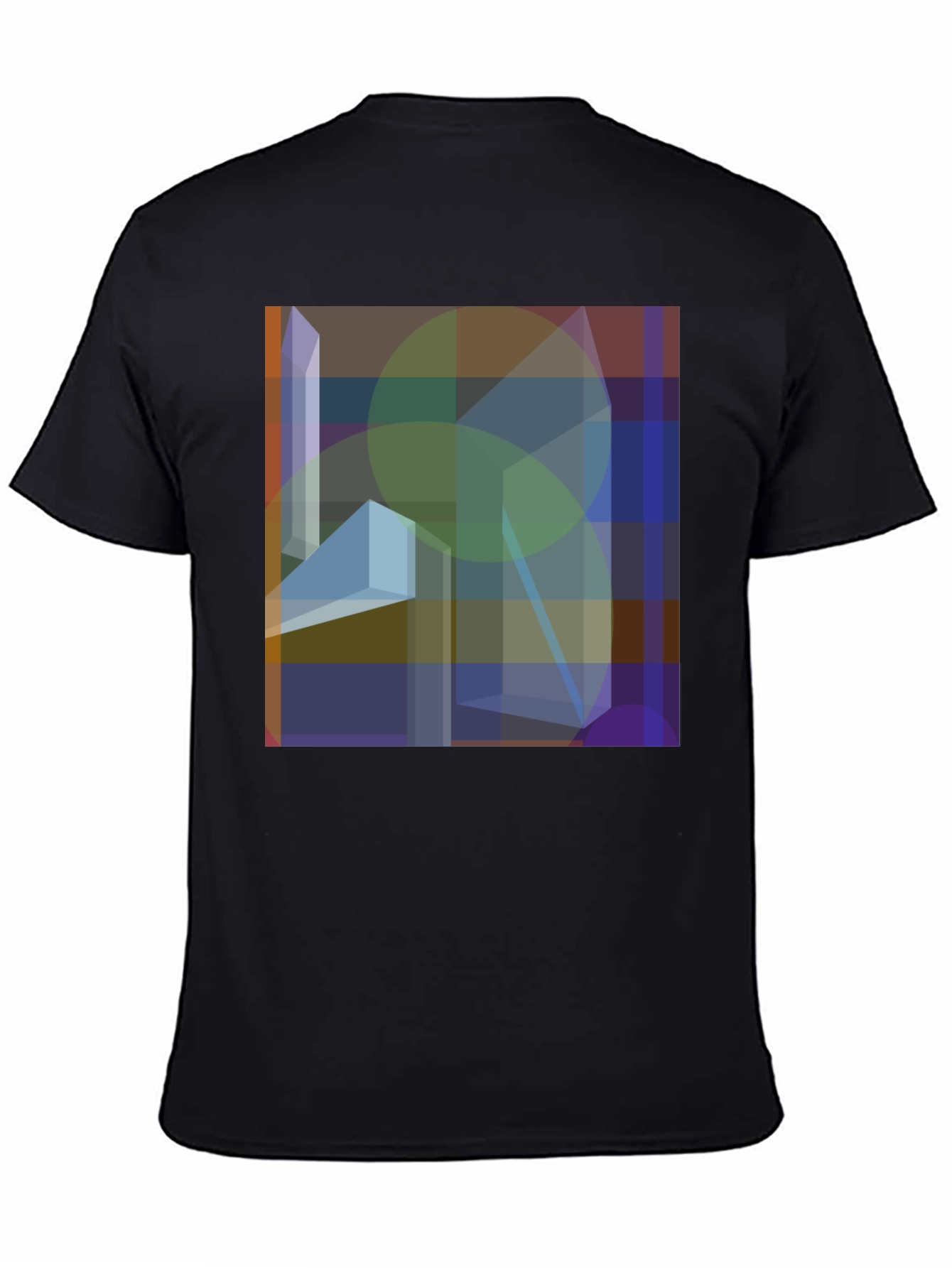 Abstract Geometric Art Graphic Black T-Shirt