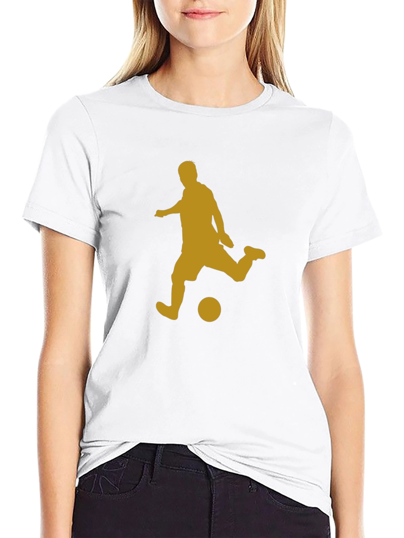 Soccer Silhouette Black T-Shirt
