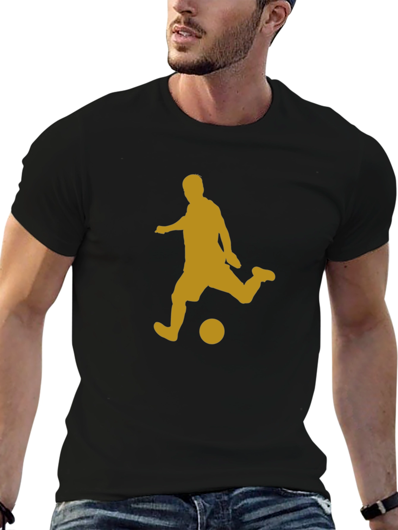 Soccer Silhouette Black T-Shirt