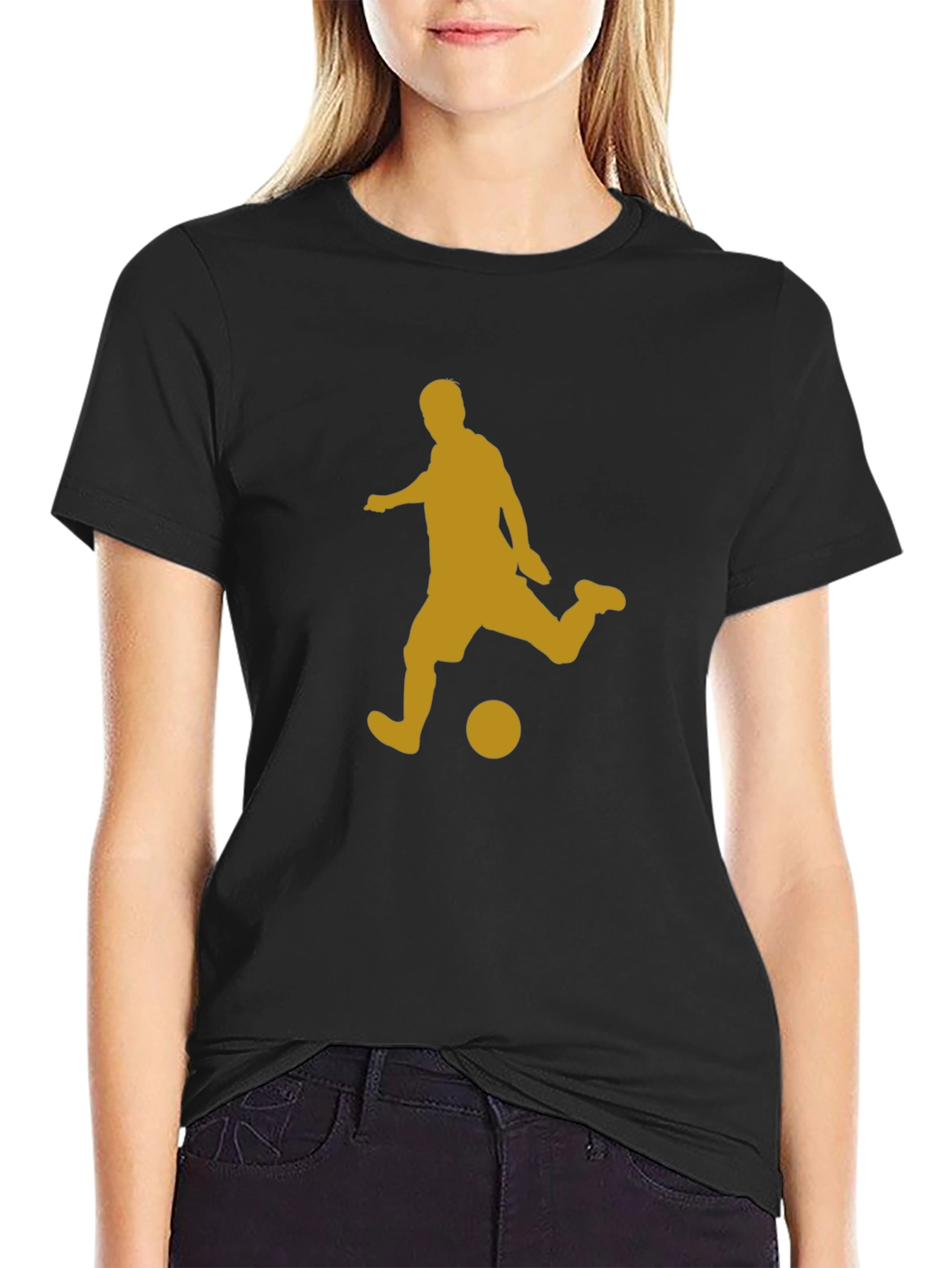Soccer Silhouette Black T-Shirt