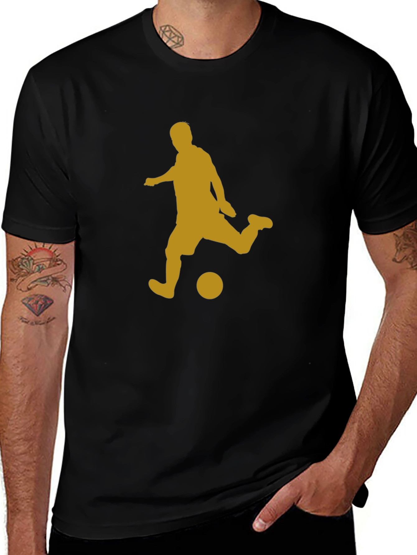 Soccer Silhouette Black T-Shirt