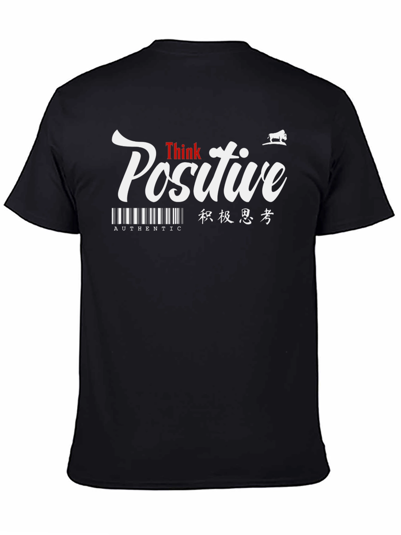 Think Positive Graphic T-Shirt - Black