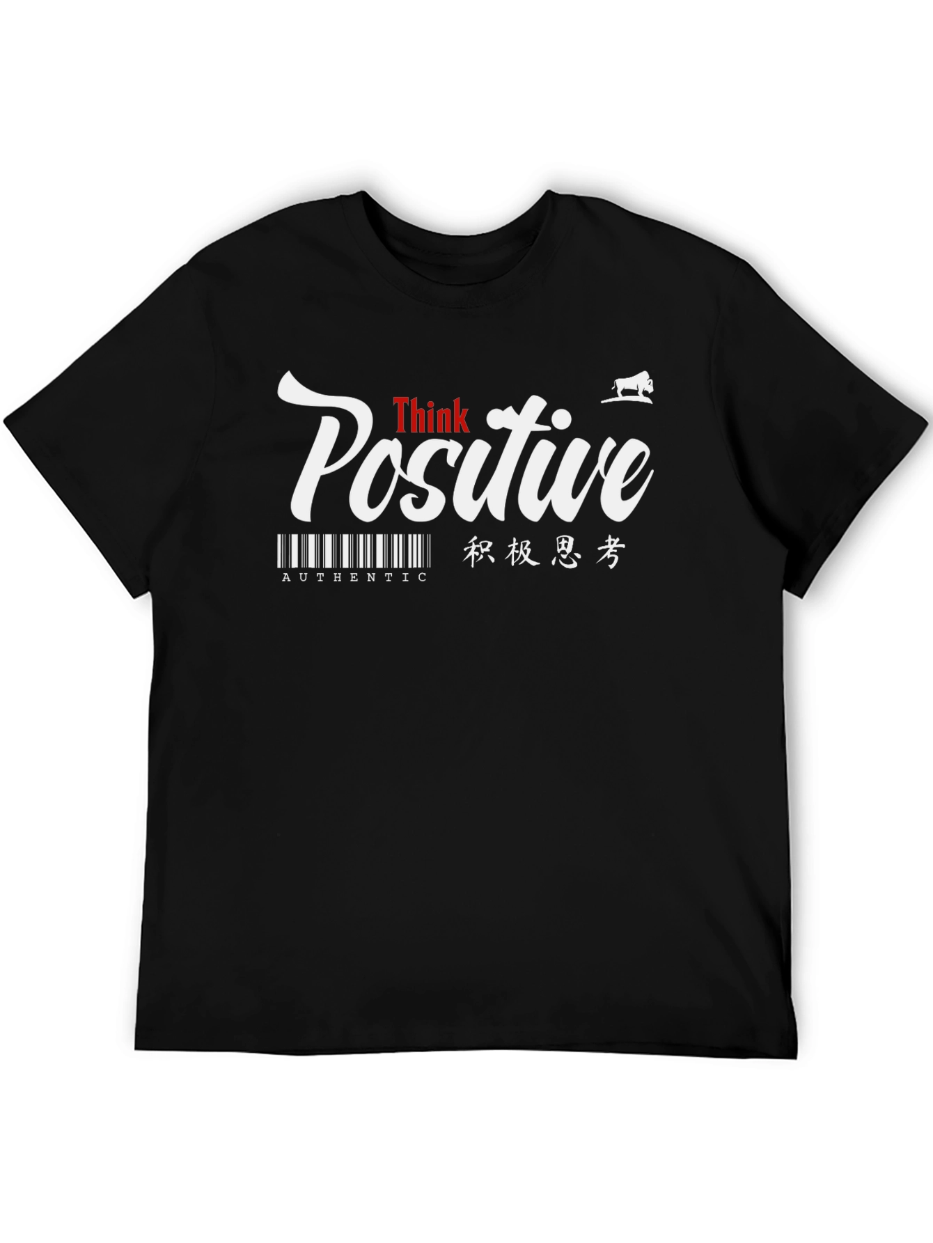 Think Positive Graphic T-Shirt - Black
